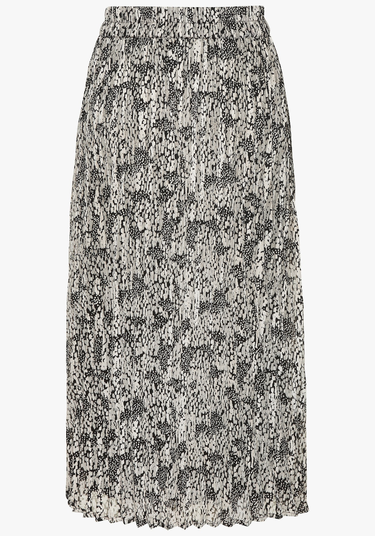 LASCANA Plisseerock - schwarz-beige bedruckt