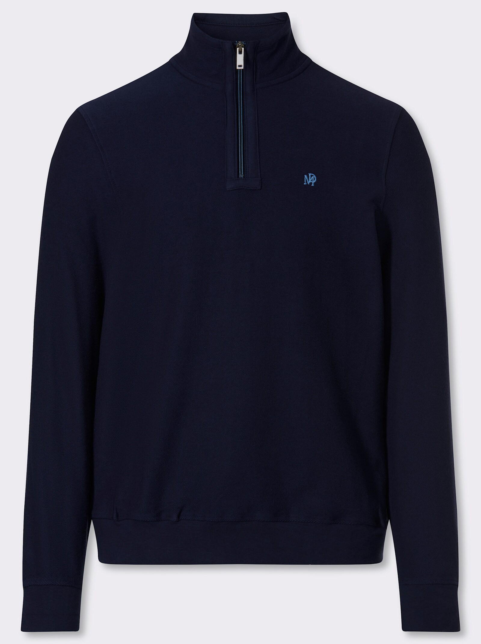 Marco Donati Sweatshirt mit feiner Rippstruktur - marine