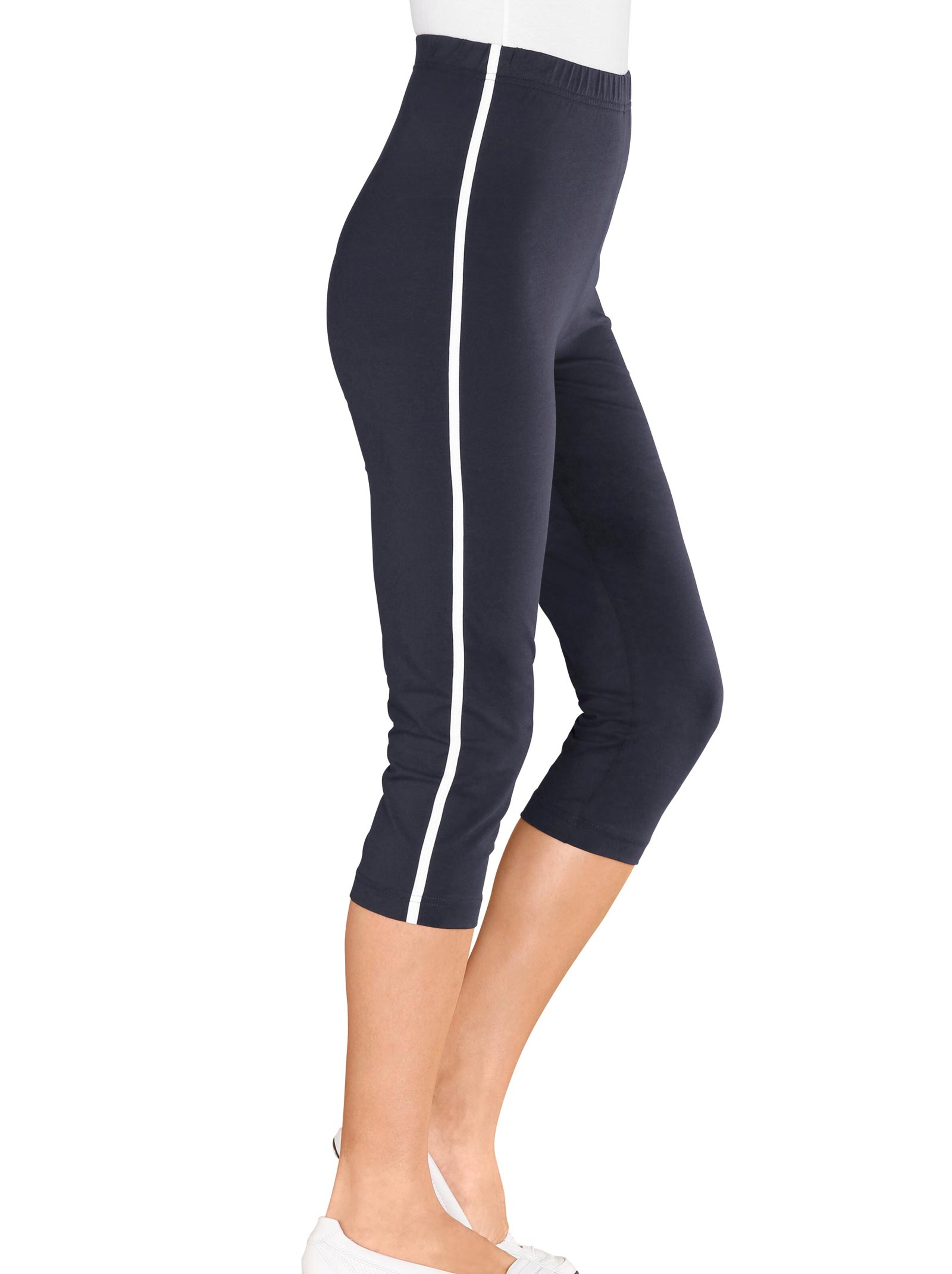 Capri-Leggings - marine-weiß