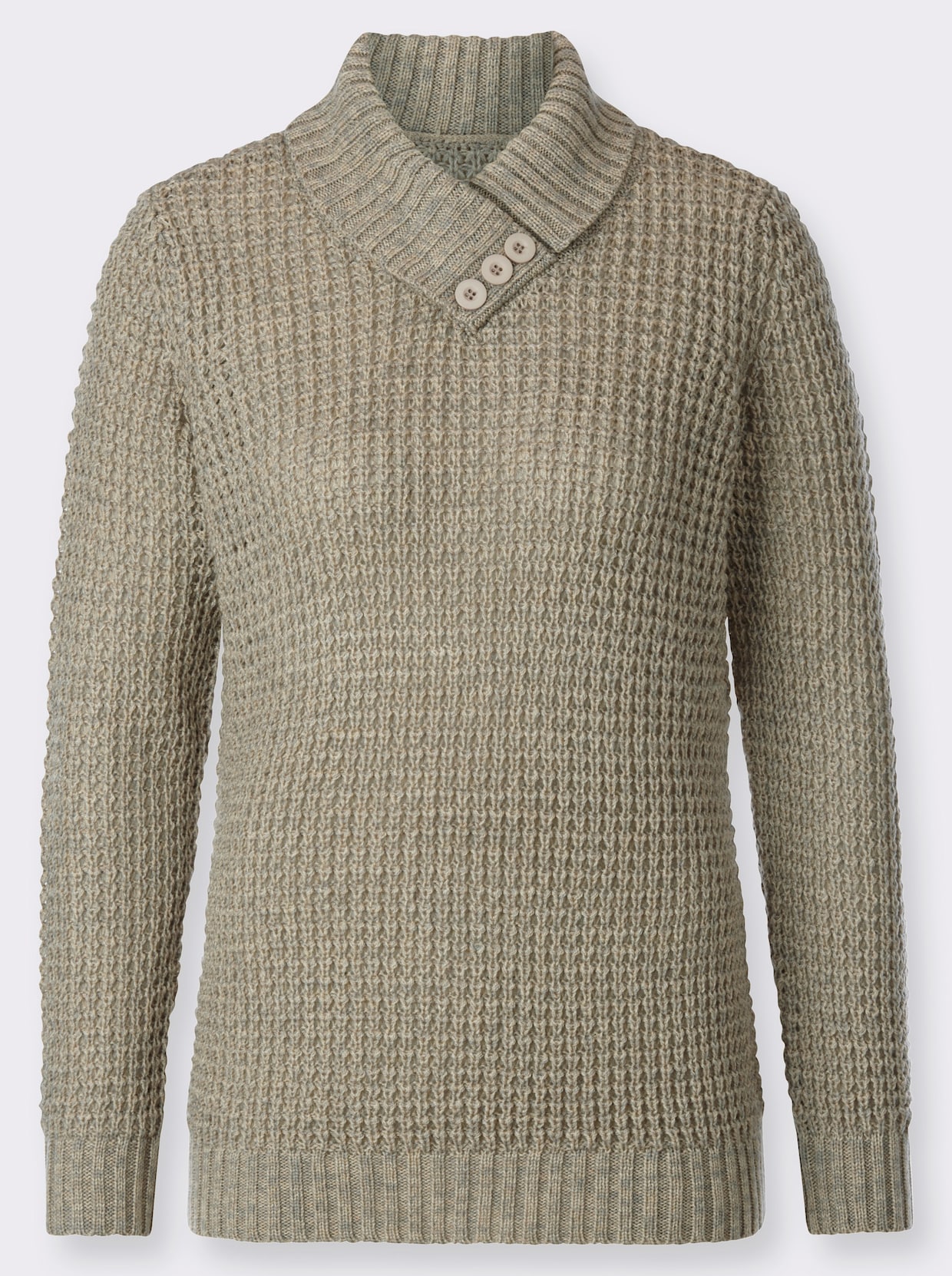 Pullover - beige-steingrau-meliert