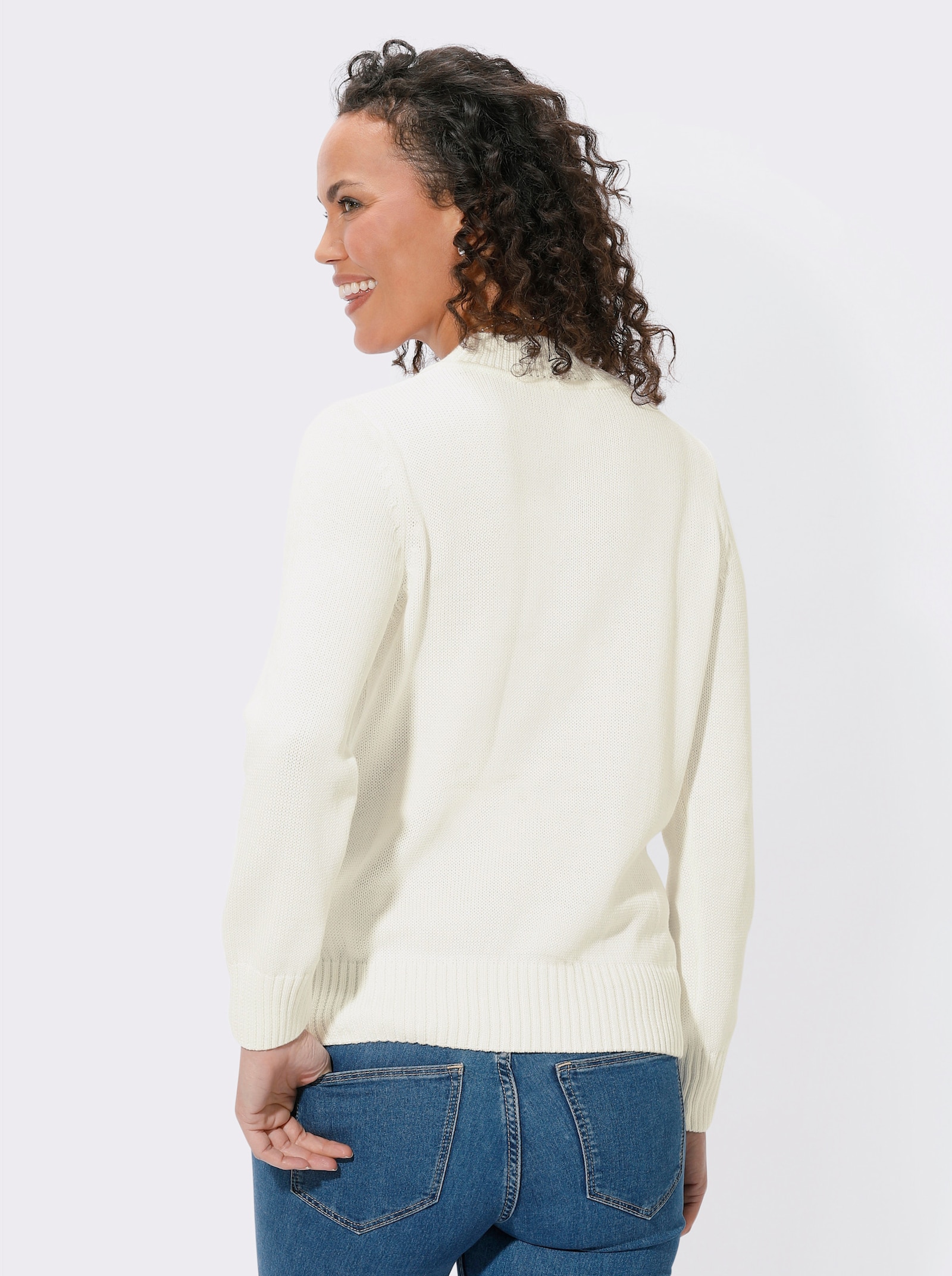 Pullover met opstaande kraag en katoen - wolwit