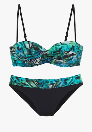 Vivance Bandeaubikini met beugel - turquoise bedrukt
