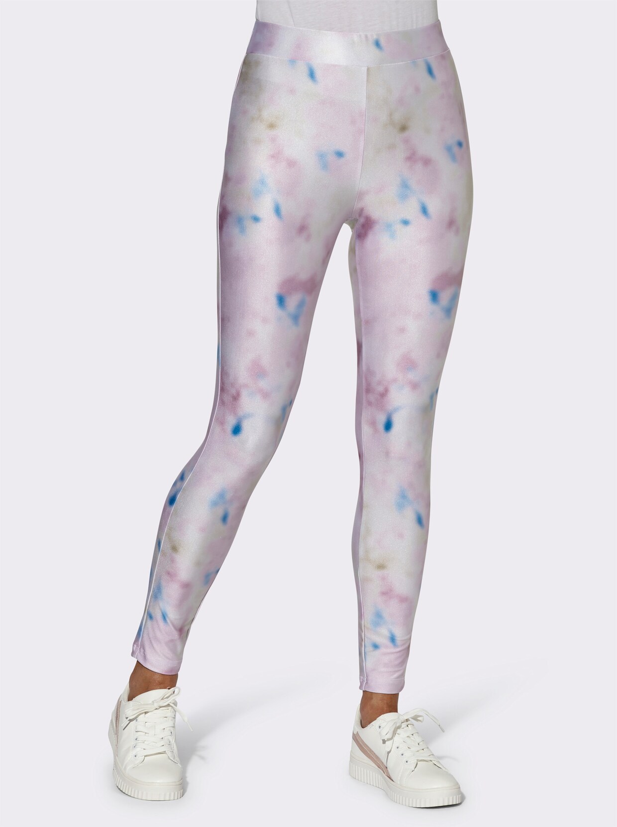 Leggings - sand-hortensie-bedruckt