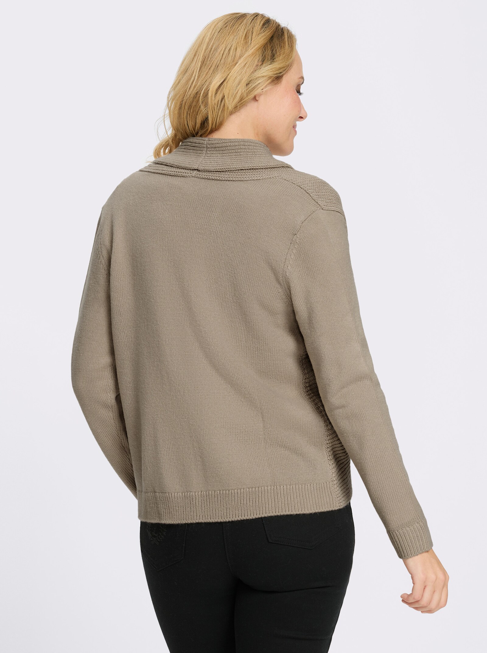 Strickjacke mit Schalkragen - sesam