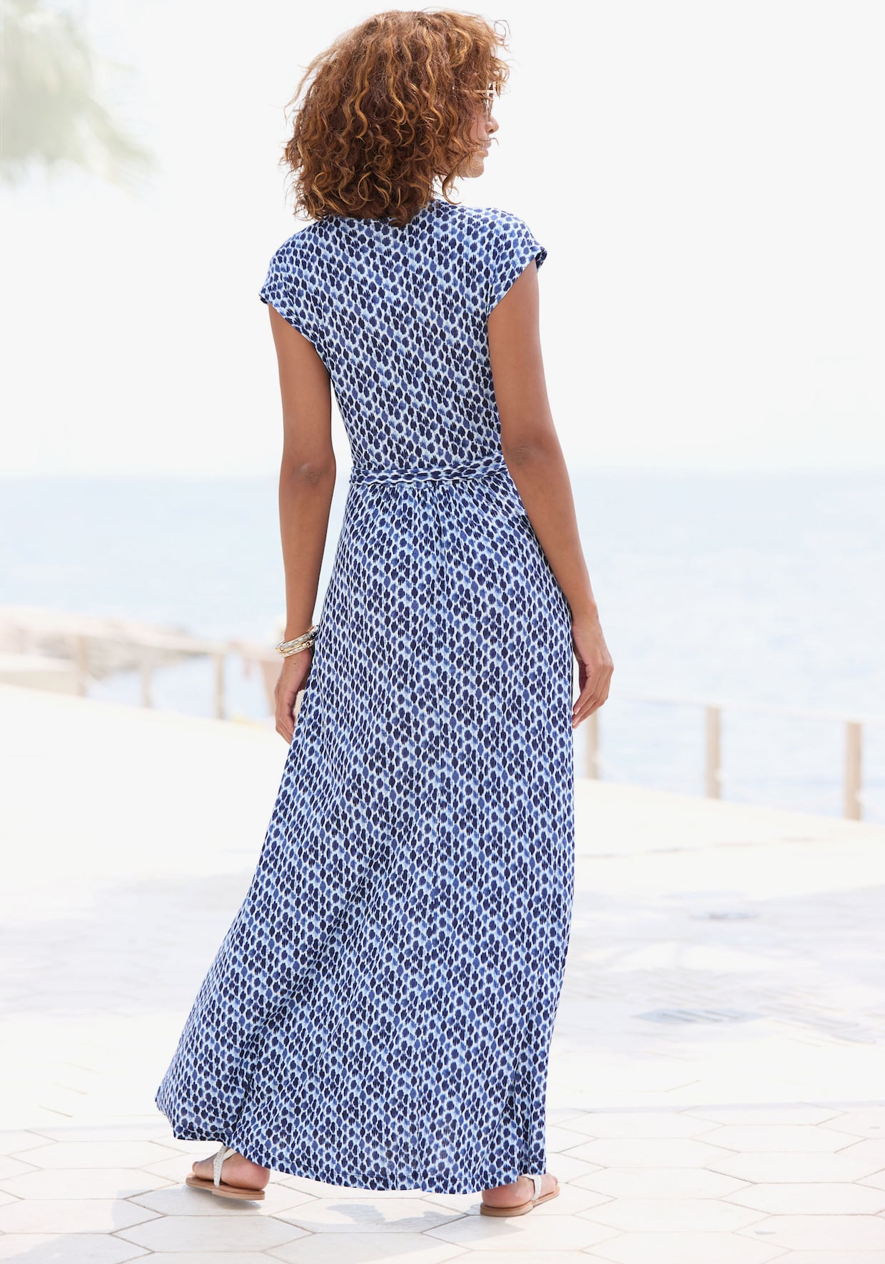 LASCANA Maxikleid - blau bedruckt