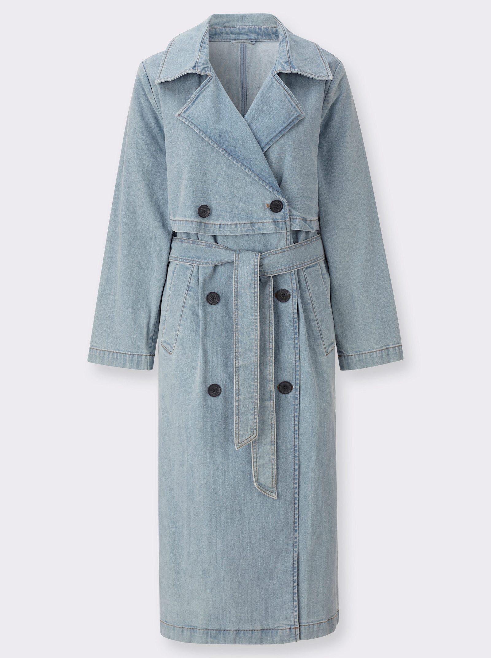 Trenchcoat in Denim-Qualität - blue-bleached