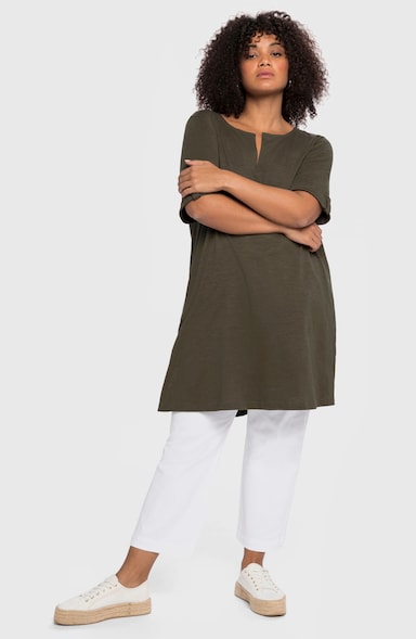 sheego Longshirt - dunkeloliv