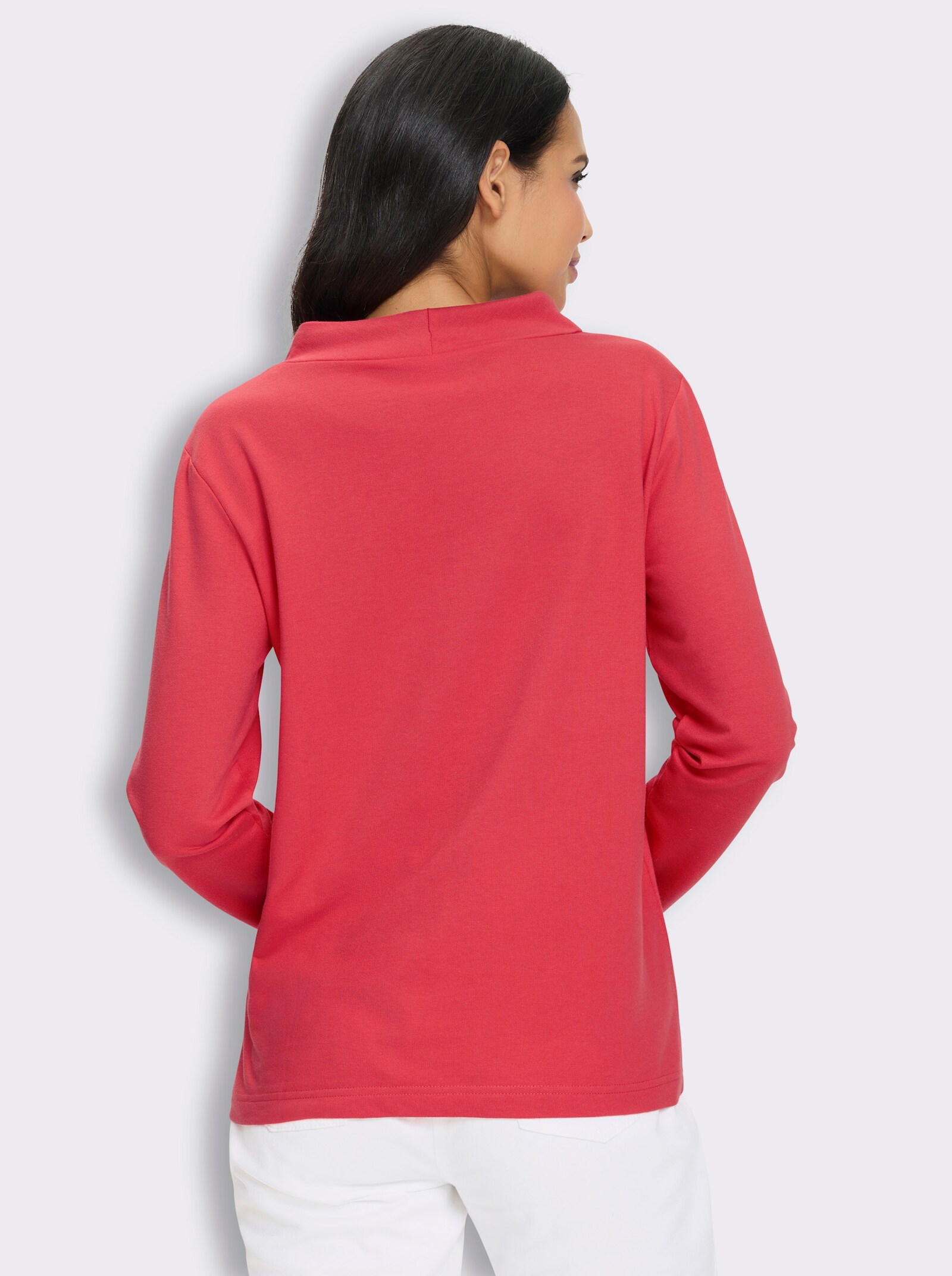 Sweatshirt mit halsfernem Stehkragen - hummer-marine-bedruckt