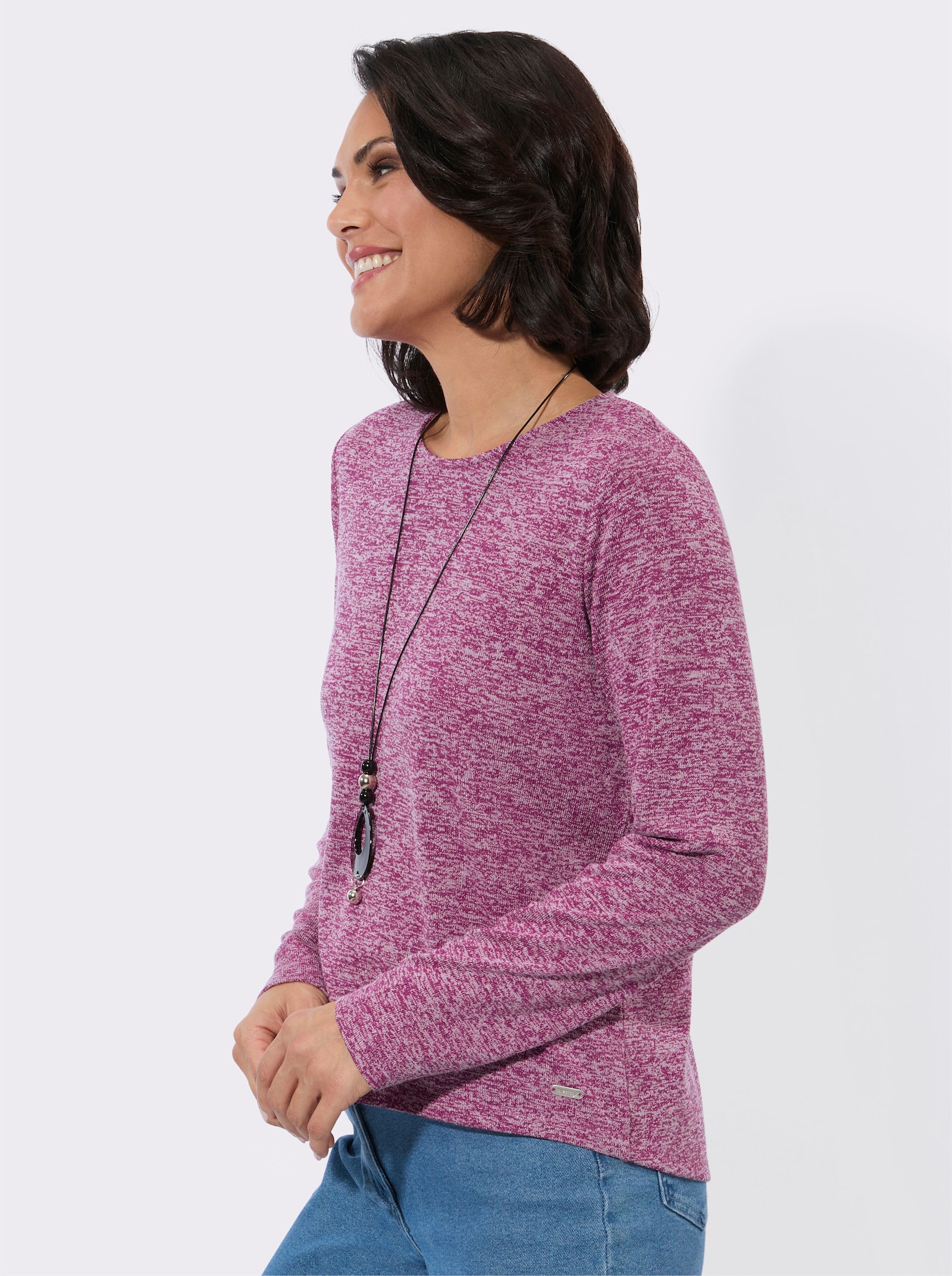 Rundhalsshirt in Melange-Qualität - erika-meliert