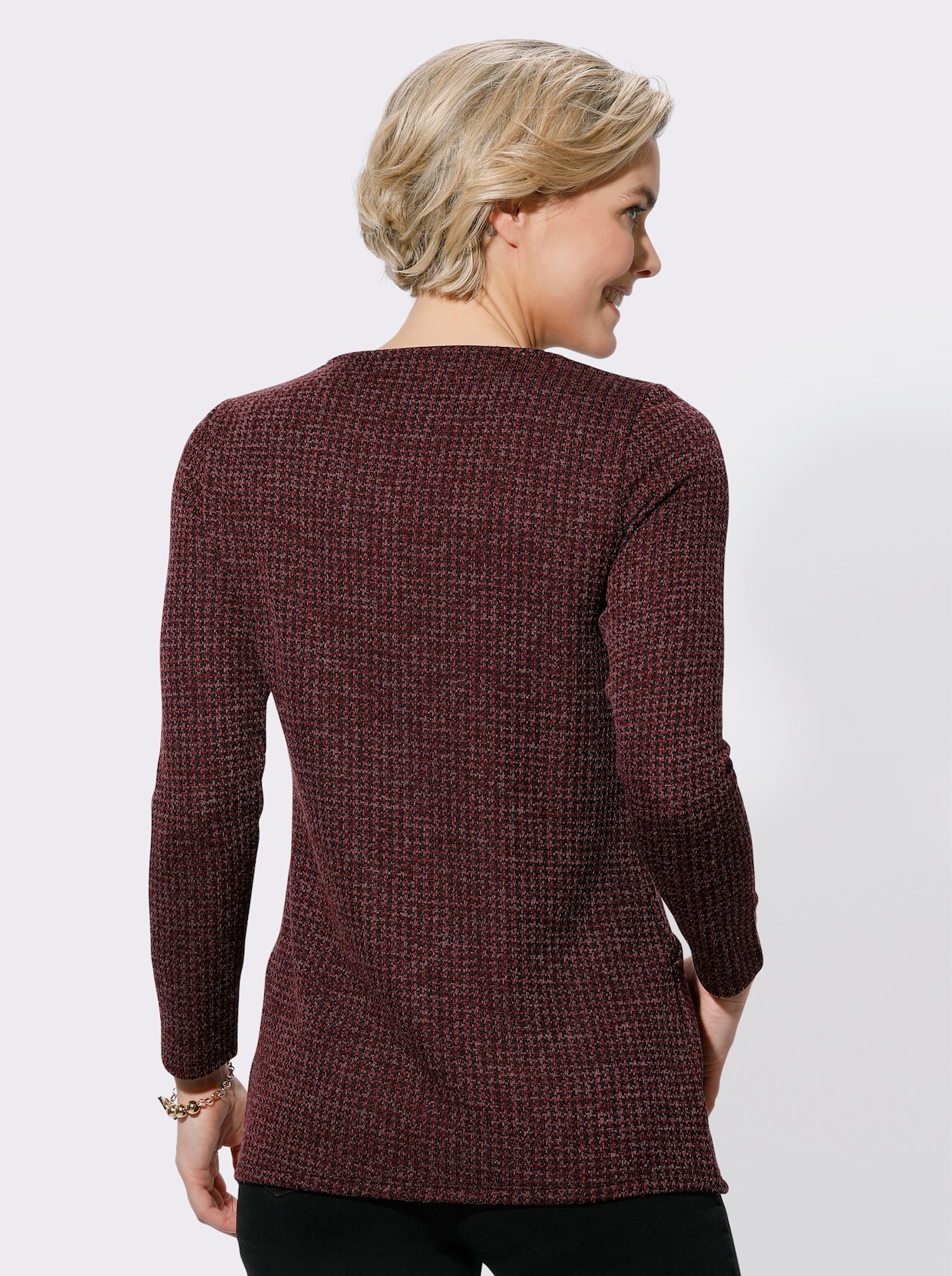 Lang shirt - bordeaux gemêleerd