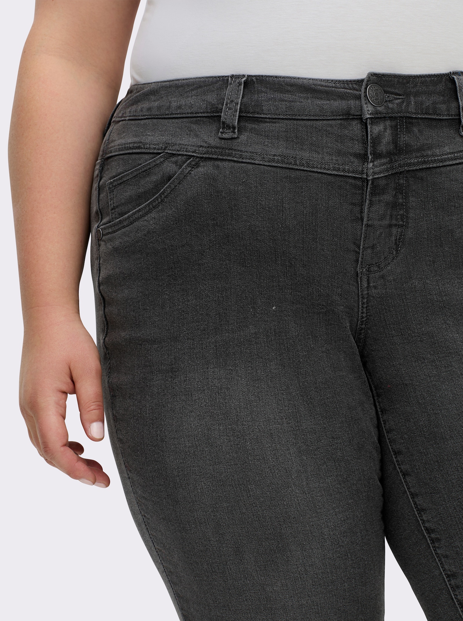 sheego Jeans in  5-Pocket-Form - anthrazit-grey-denim