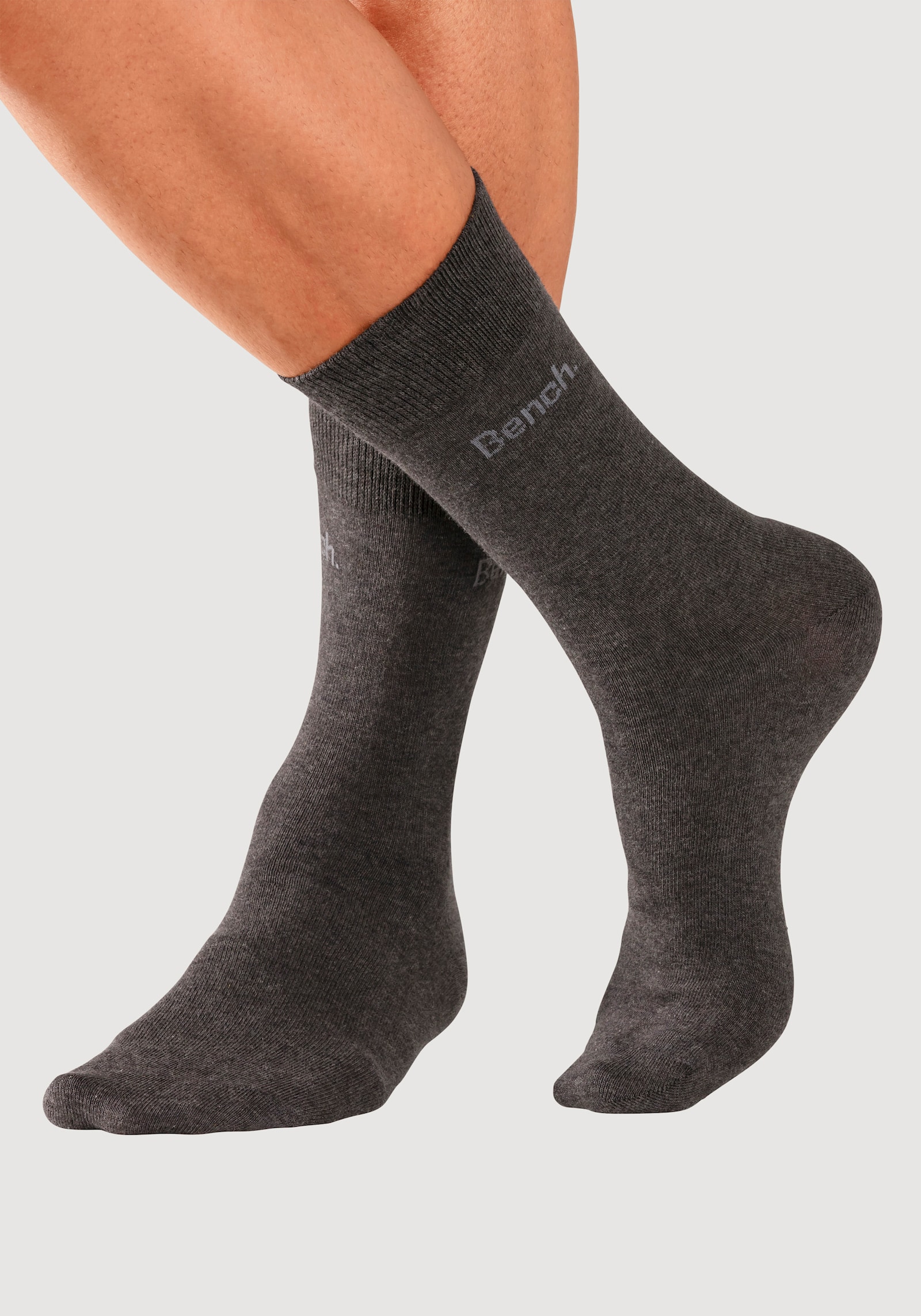 Bench. Basicsocken - 2x anthrazit-meliert, 2x grau-meliert