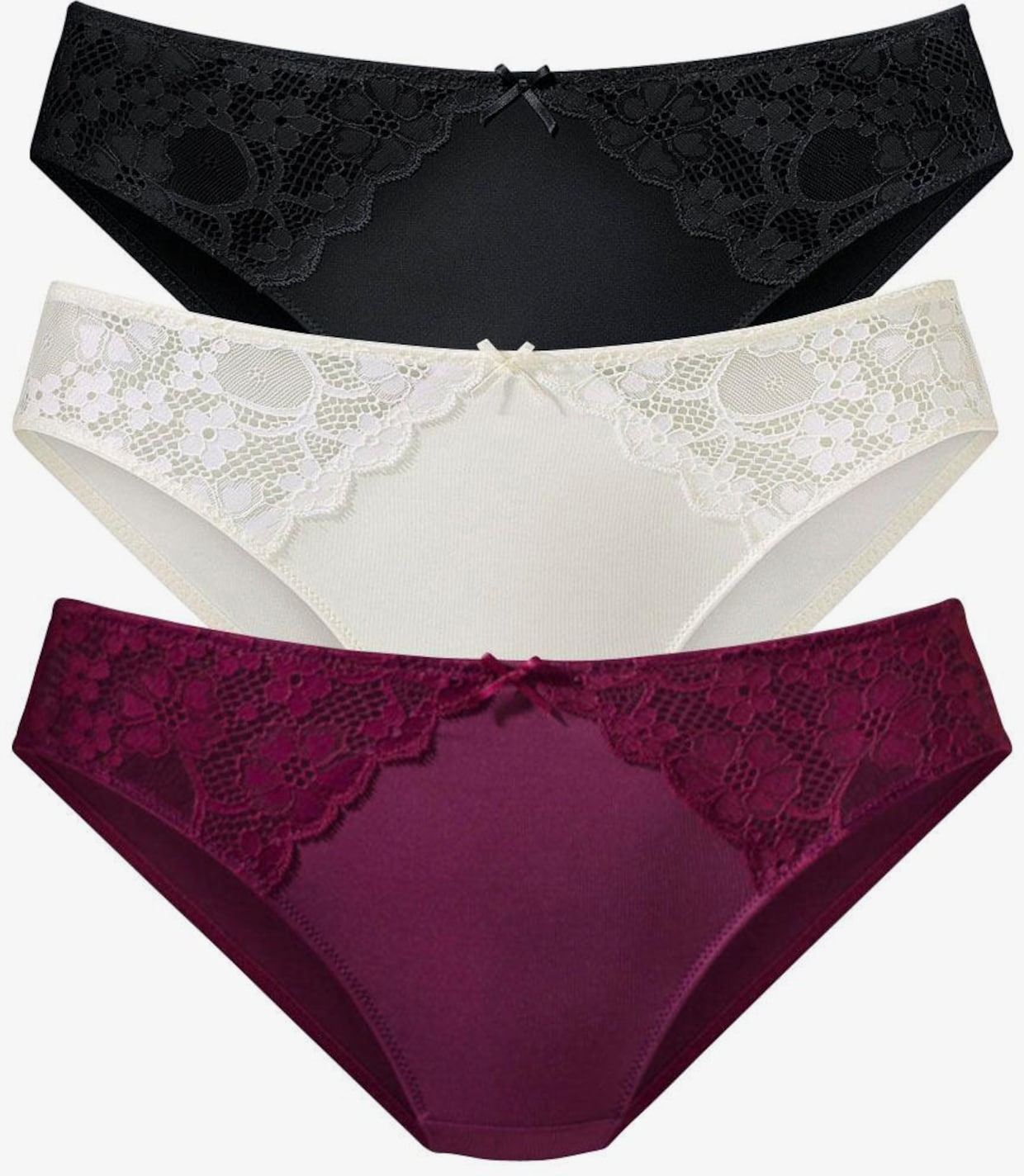 petite fleur Slip - bessenrood+crème+zwart