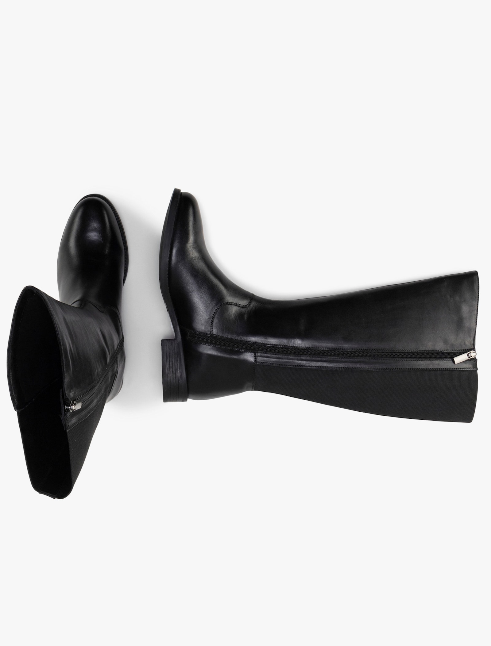 sheego Laars met wijde schacht en stretchinzet, in 3 schachtwijdten - zwart