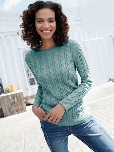 Gebreide pullover - jadegroen