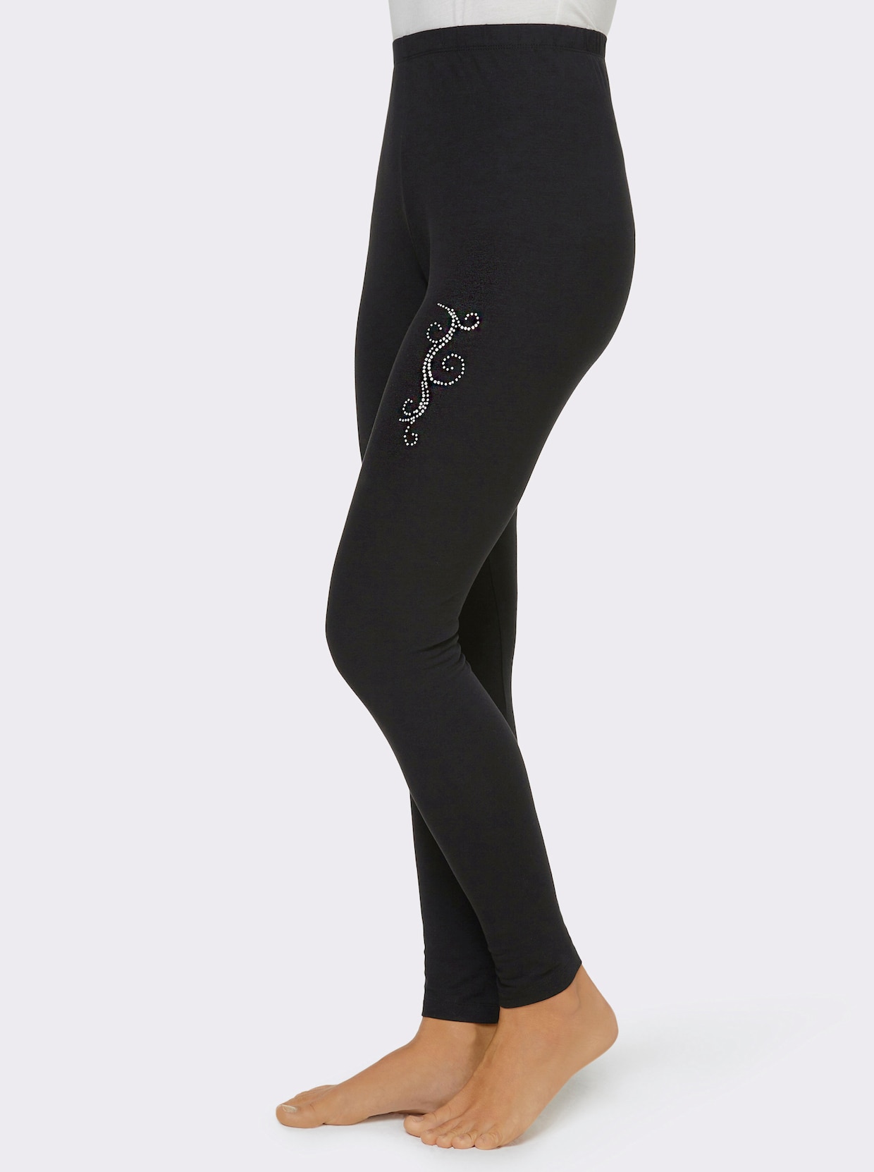 feel good Leggings - schwarz + grau-meliert