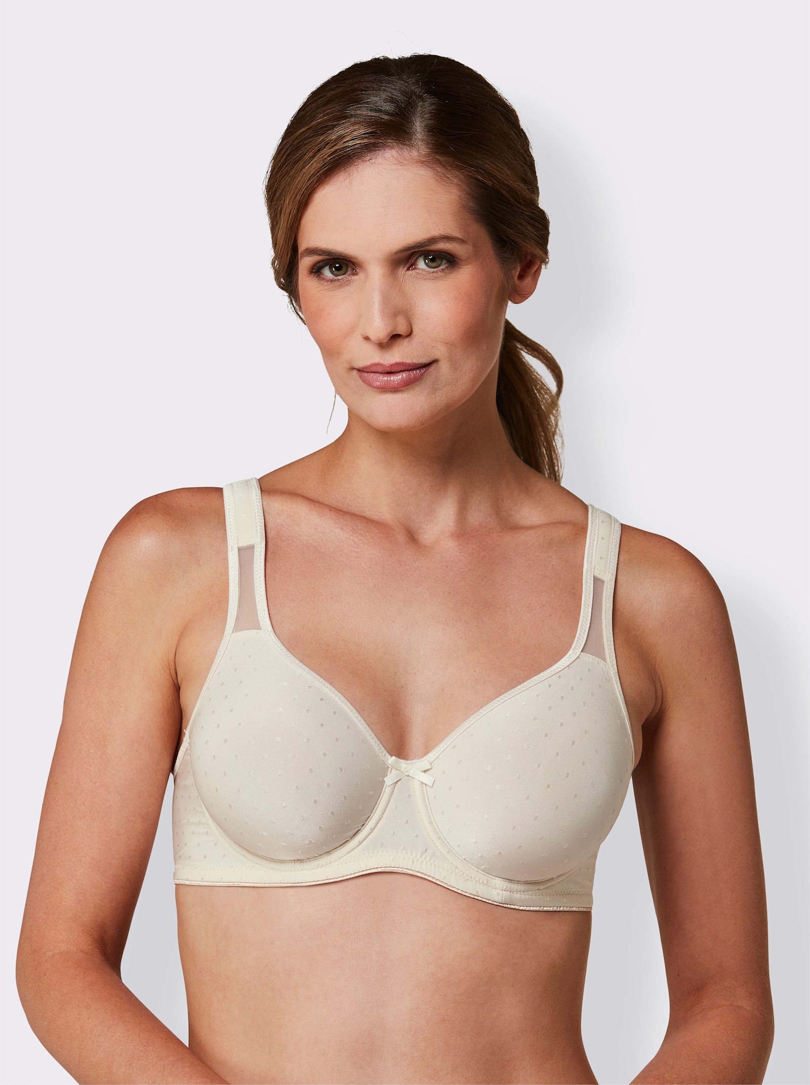 wäschepur Bügel-BH mit Mesh-Einsätzen - elfenbein