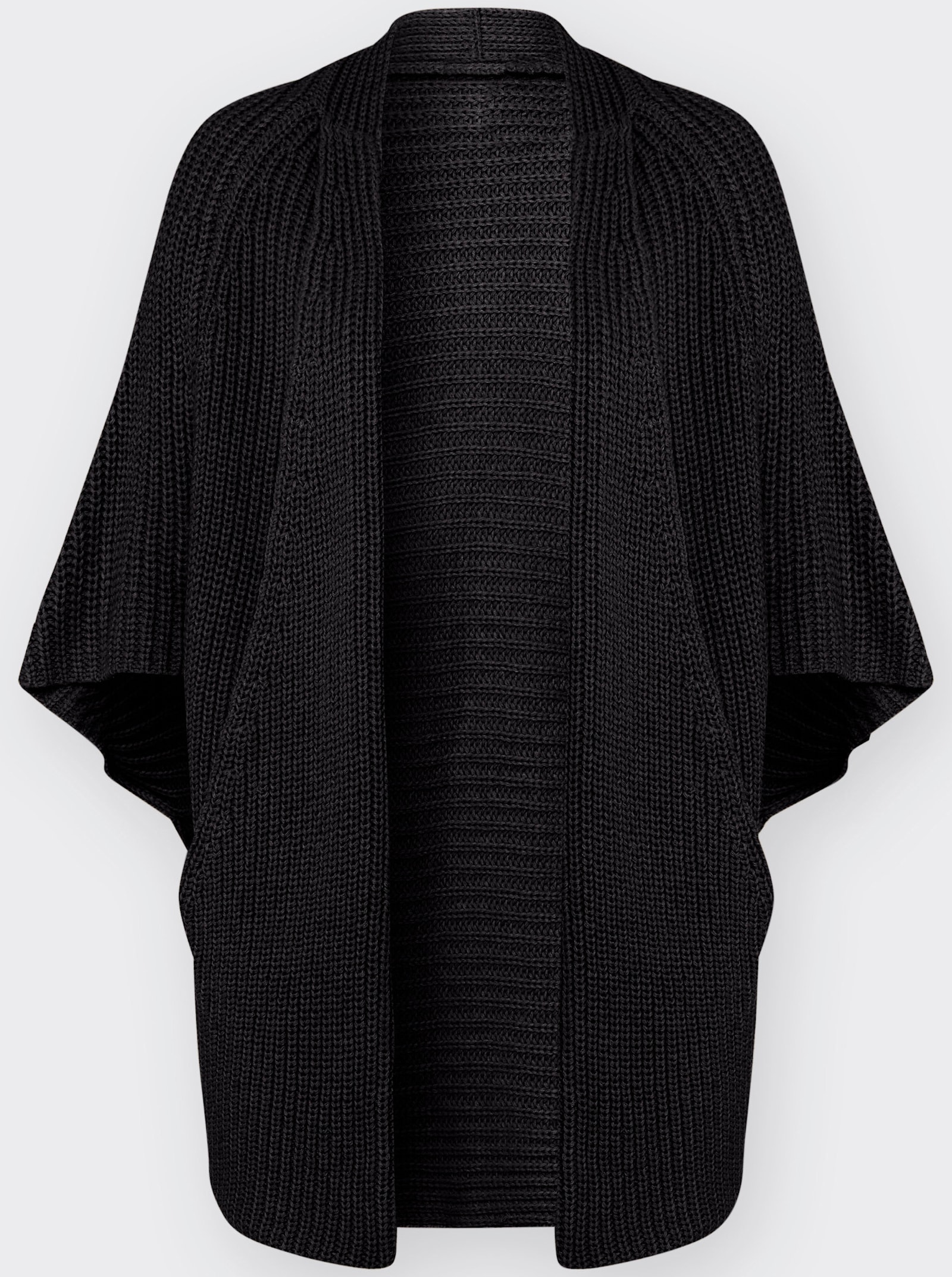 Strickjacke in Oversize-Form - schwarz