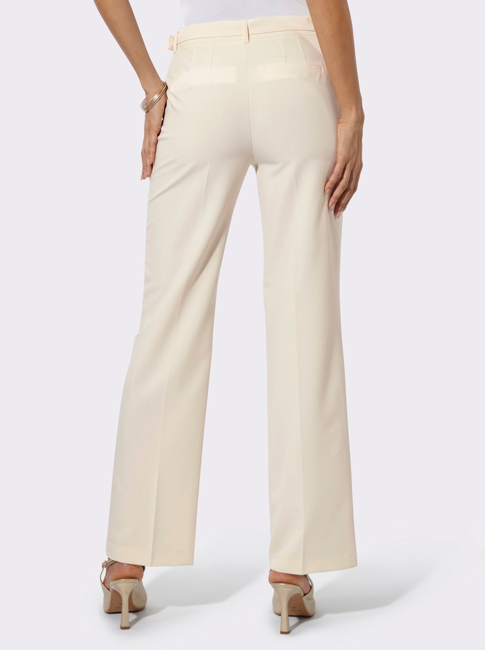 Wollhose inklusive Stoffgürtel - champagner