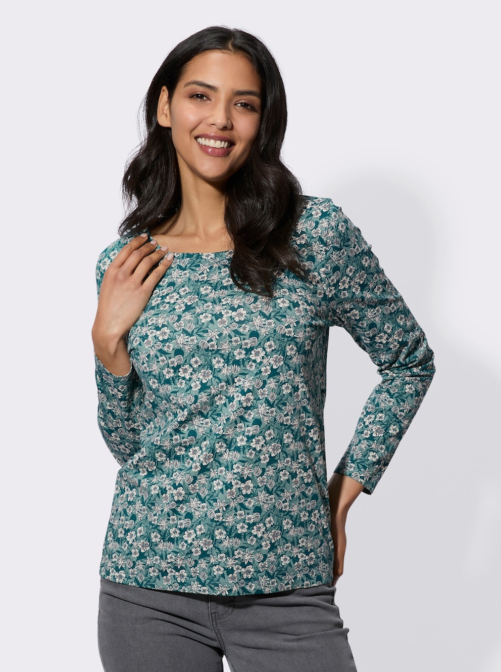 Dames Lente Zomer Shirt Met Lange Mouwen – Bedrukte V-hals Blouse, Casual & Elegant