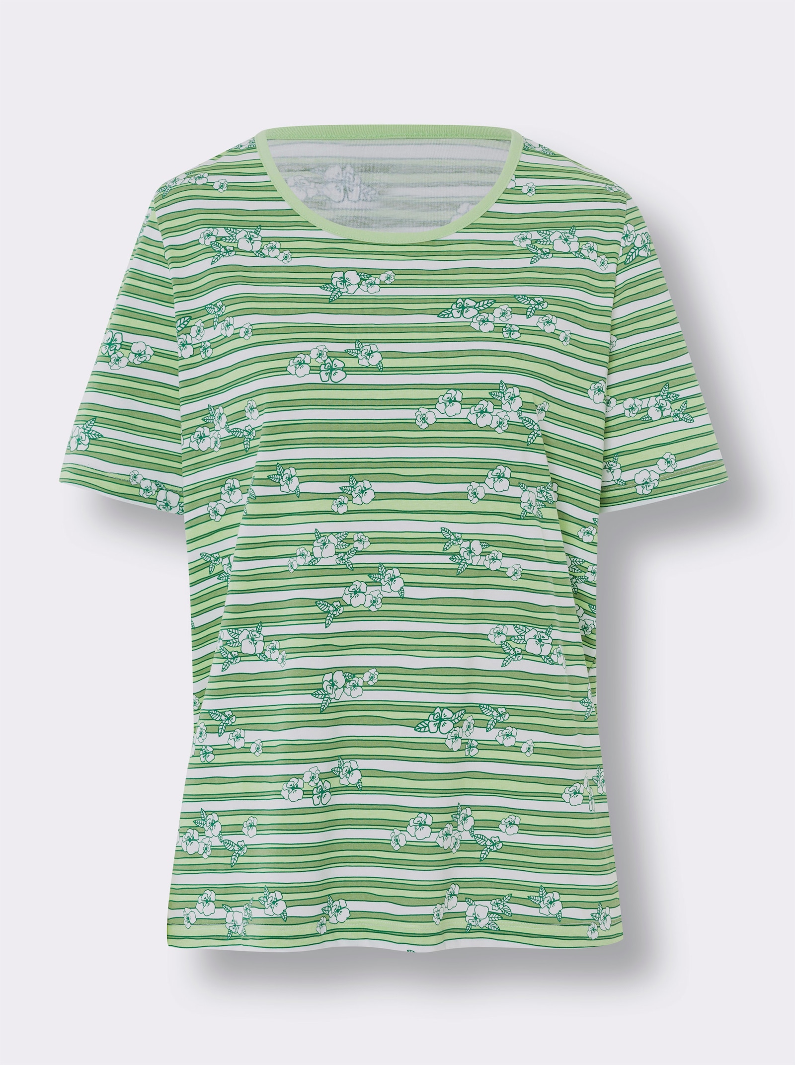 Shorty aus reiner Baumwolle, bedruckt - reseda-bedruckt