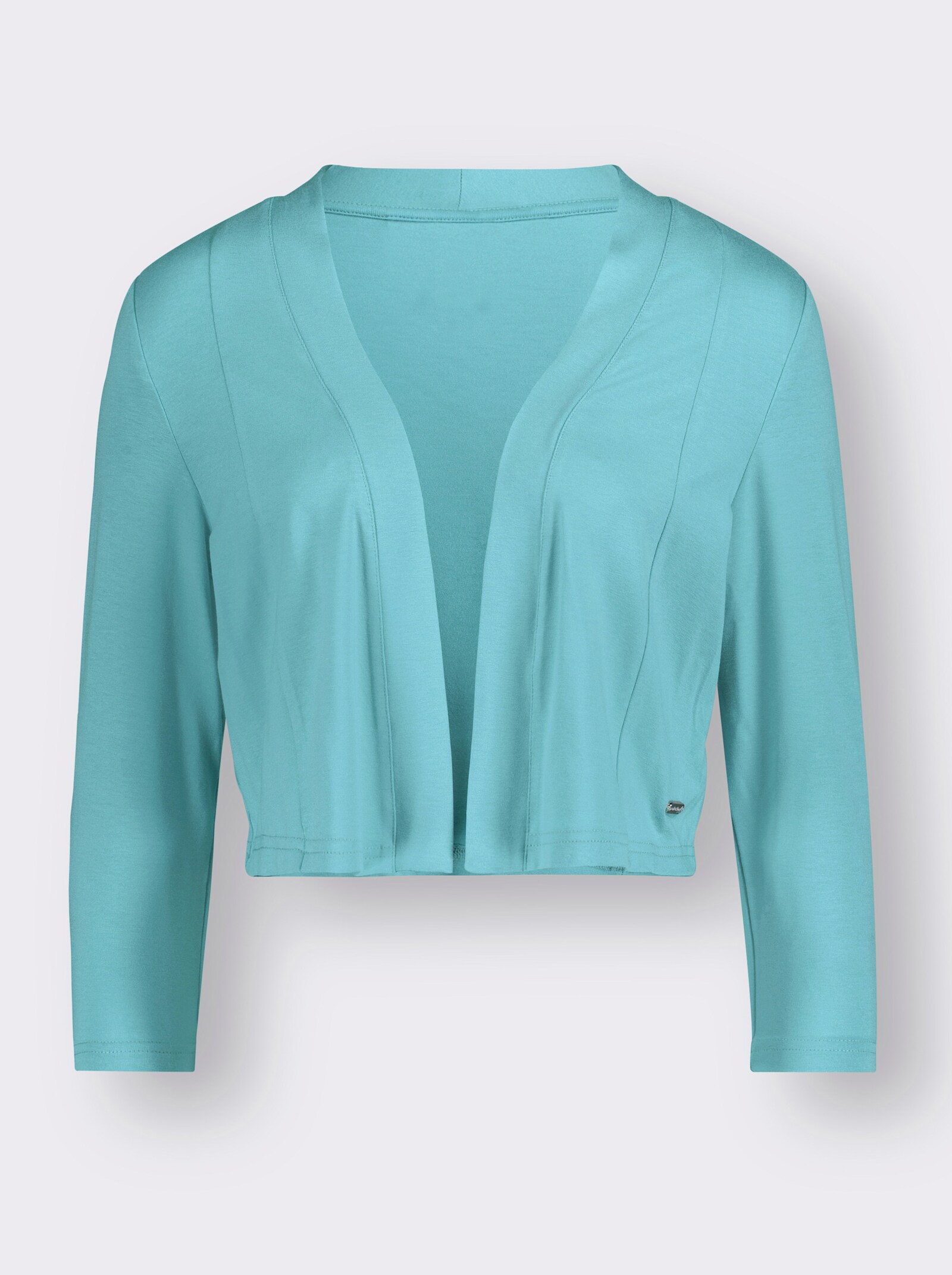 Shirtjacke in Bolero-Form - aquamarin