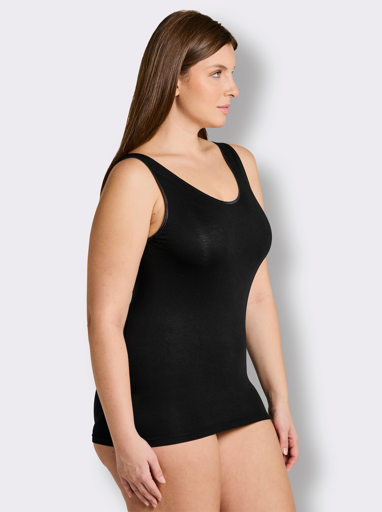 wäschepur Achselhemd in Modal-Qualität - schwarz