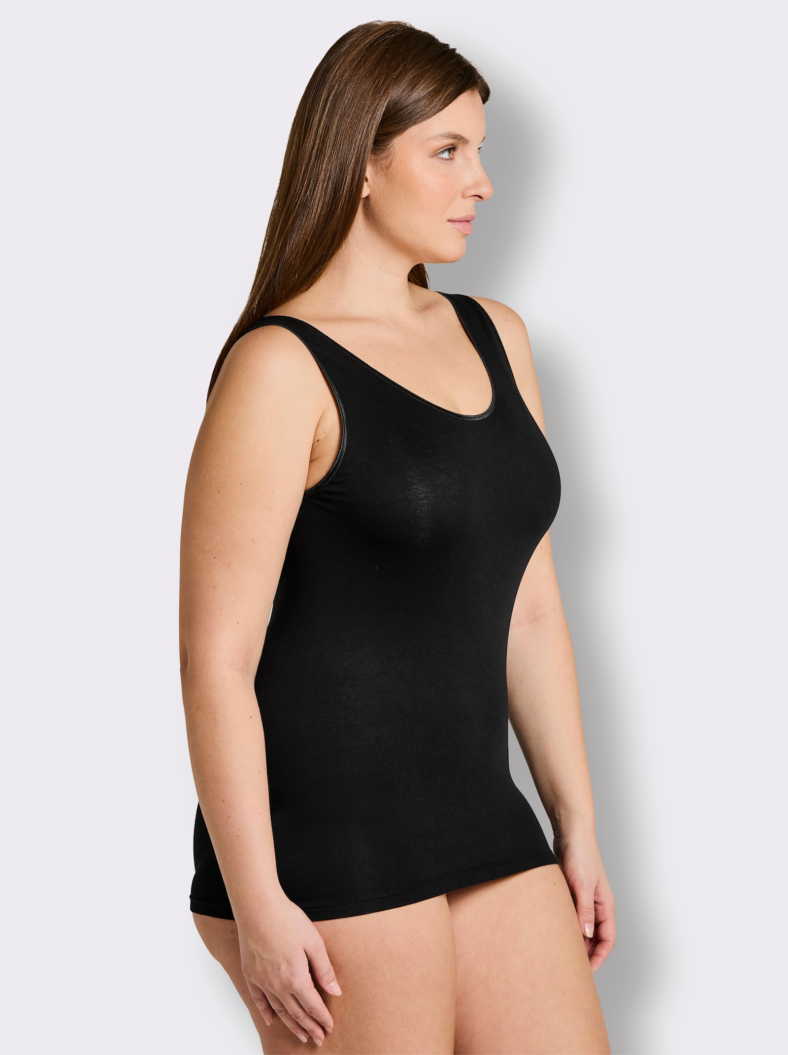 wäschepur Achselhemd in Modal-Qualität - schwarz