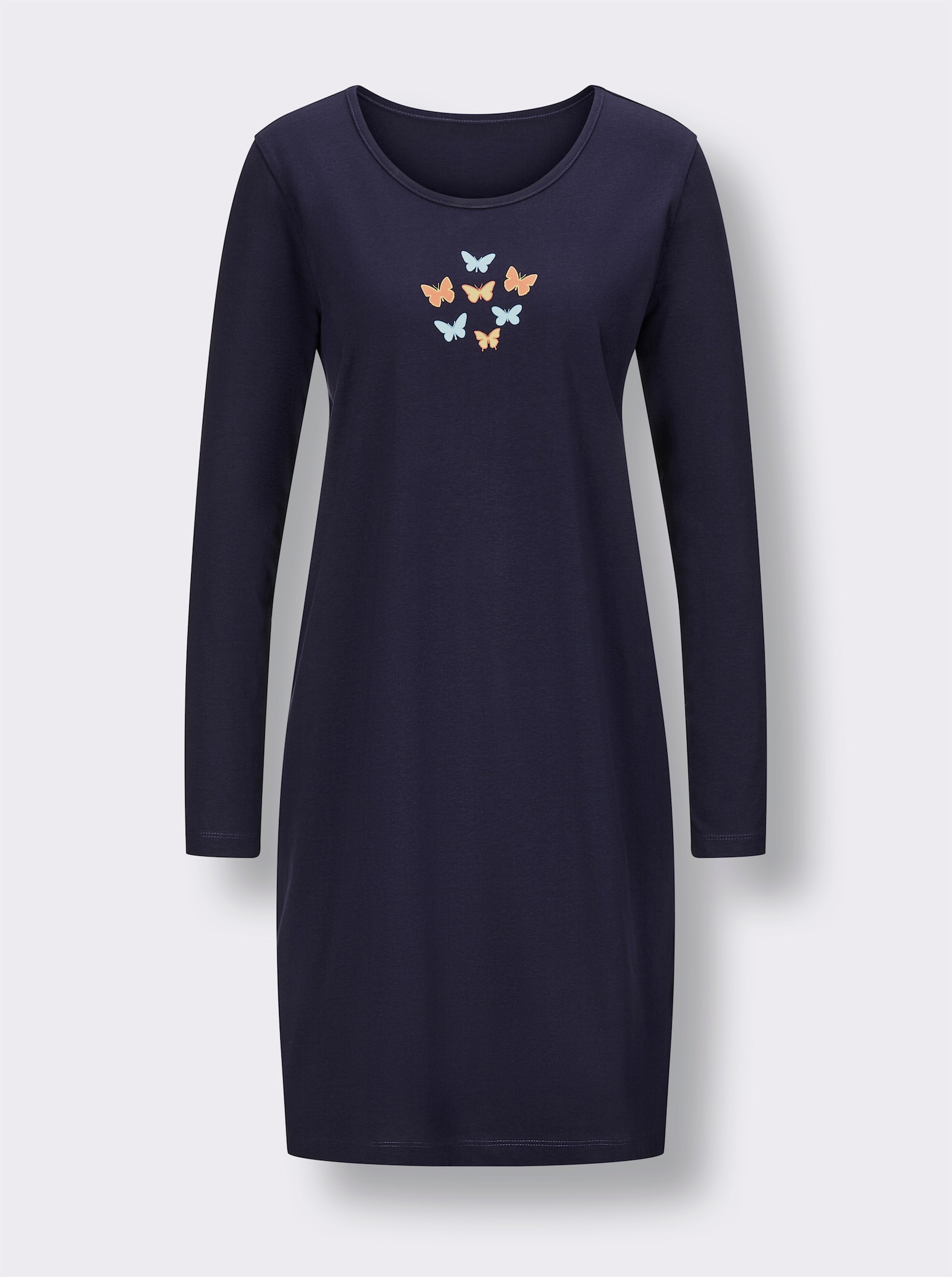 wäschepur Chemises de nuit avec imprimé devant - vert d'eau + marine