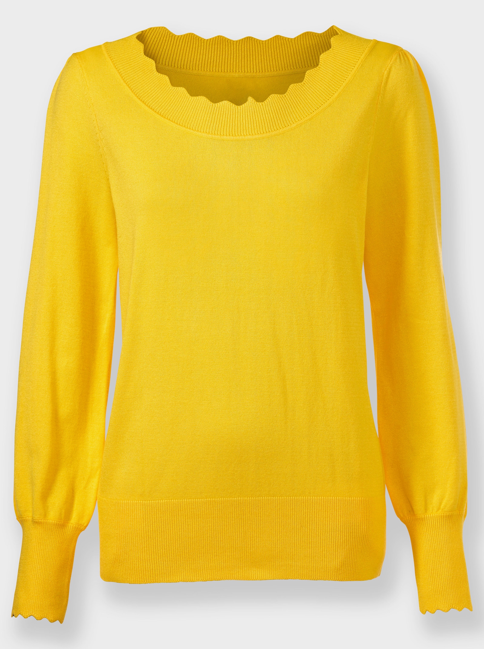 heine Pullover met lange pofmouwen - zonnegeel