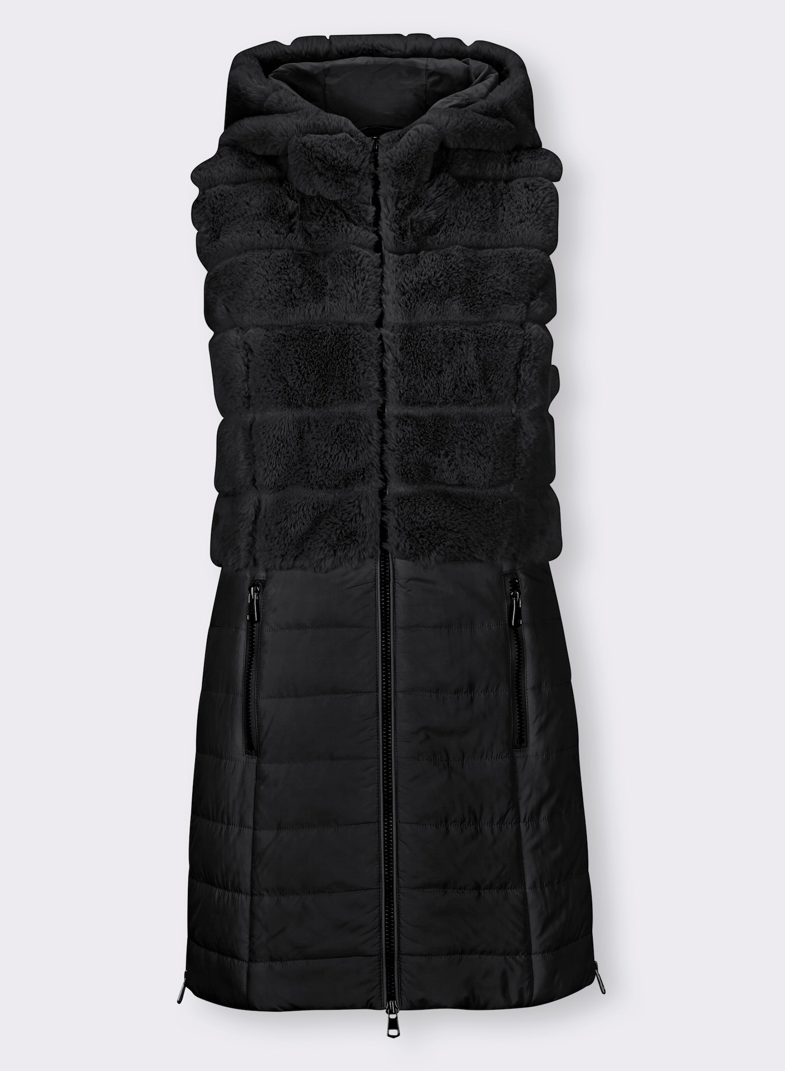 heine Bodywarmer met ritszakken - zwart