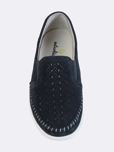 Naturläufer Slipper mit Gummizug - schwarz