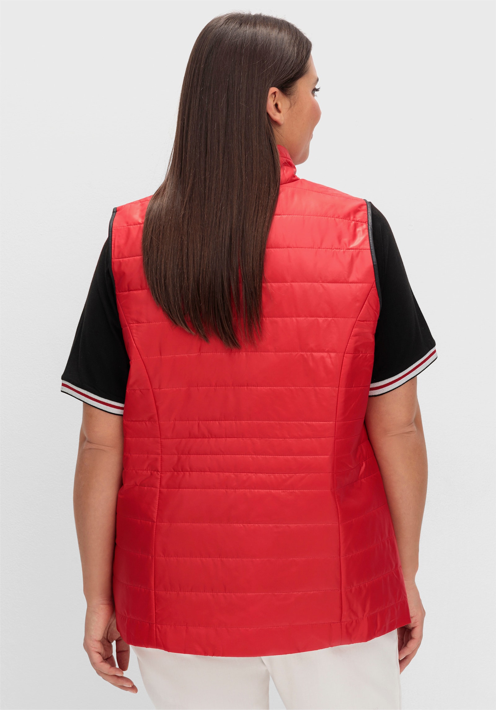 Steppweste mit Glanz-Oberfläche - rot