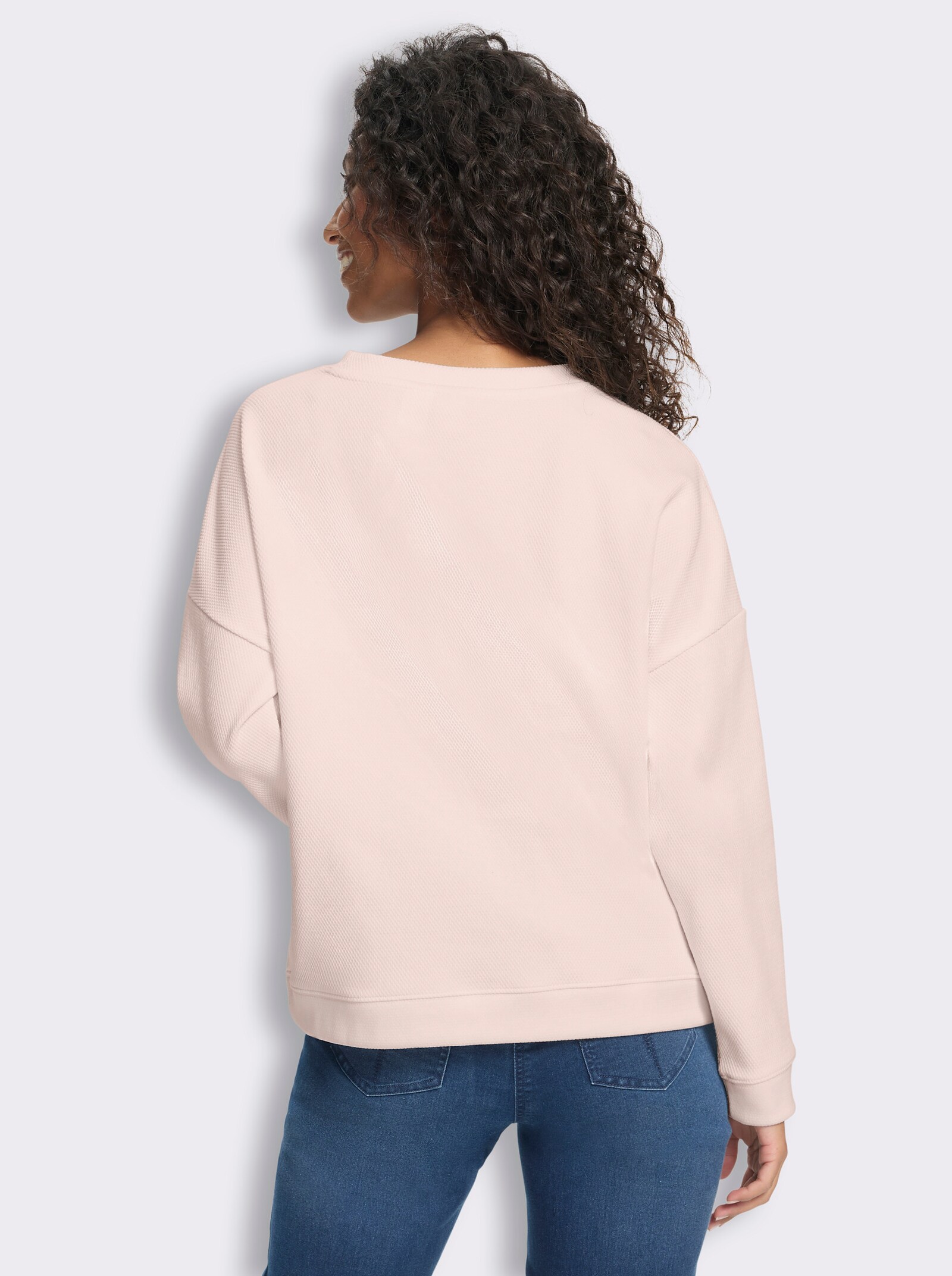heine Langarmshirt mit Waffelstruktur - puder