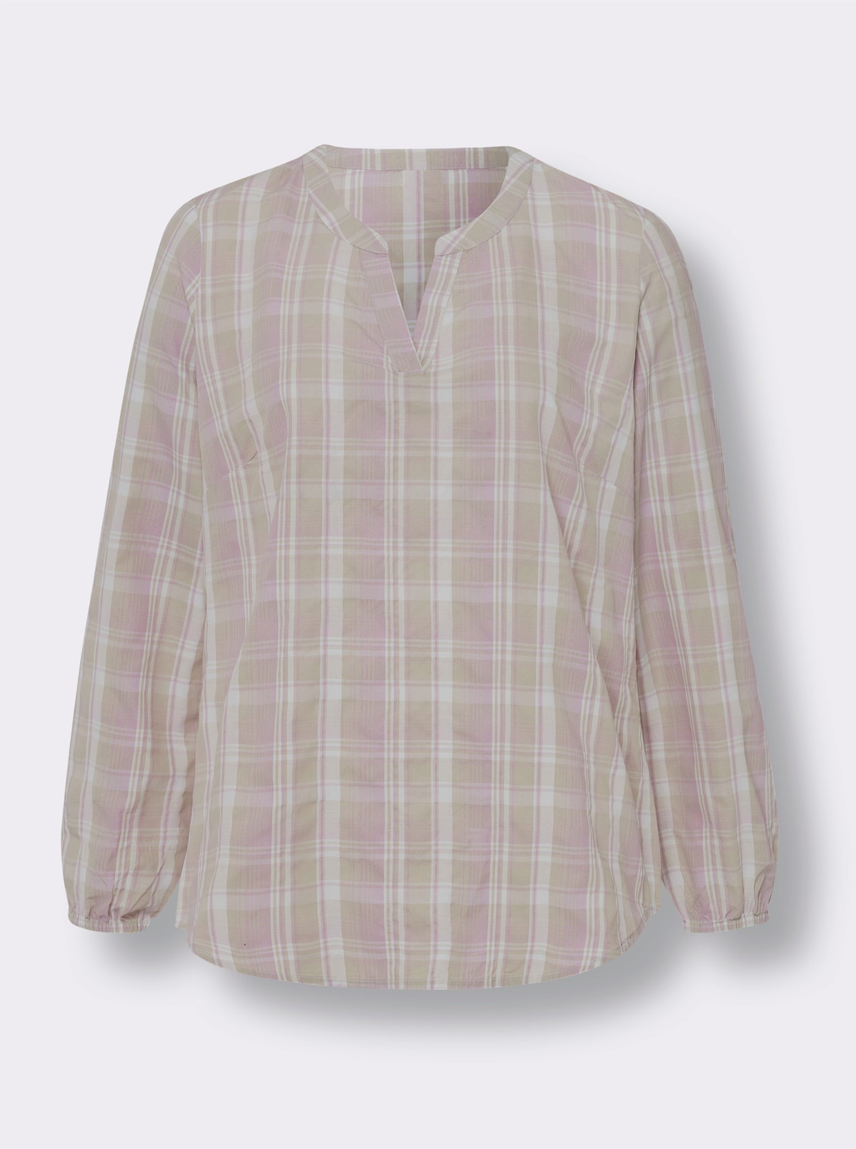 Geruite blouse - roze/zand geruit