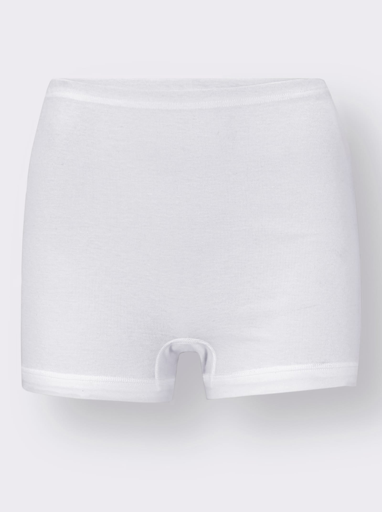 Boxertrosor med ribbade muddar - vit