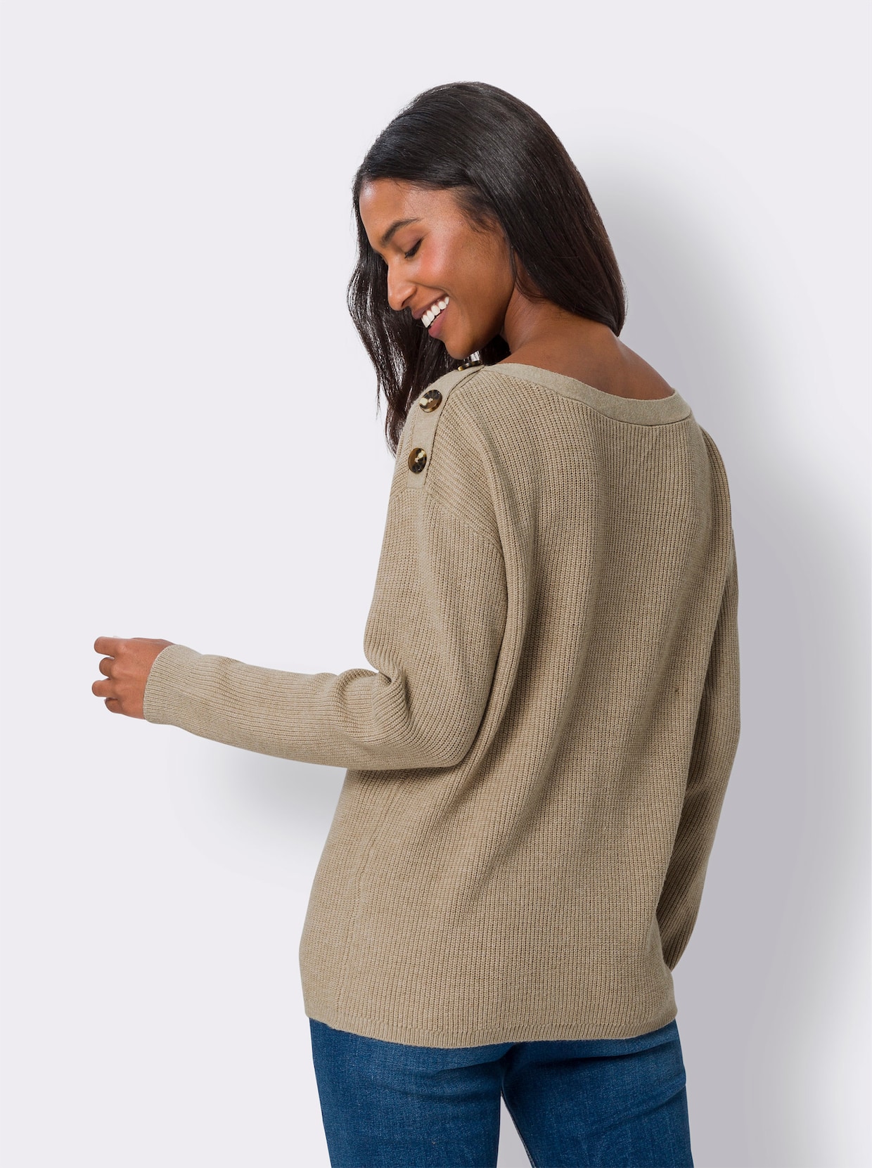 heine Gebreide pullover - beige gemêleerd