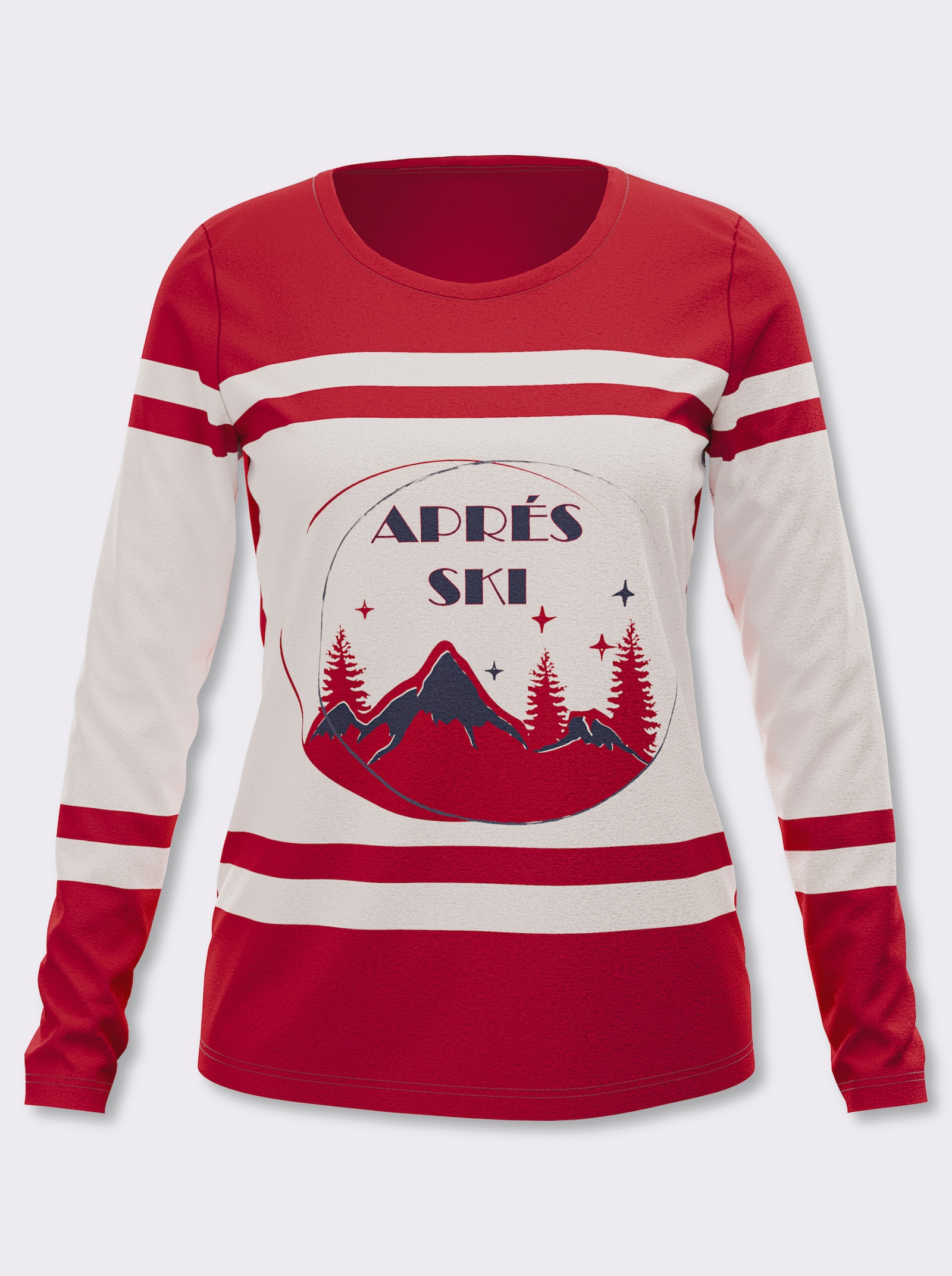 heine Langarmshirt mit Print-Motiv - rot-bedruckt