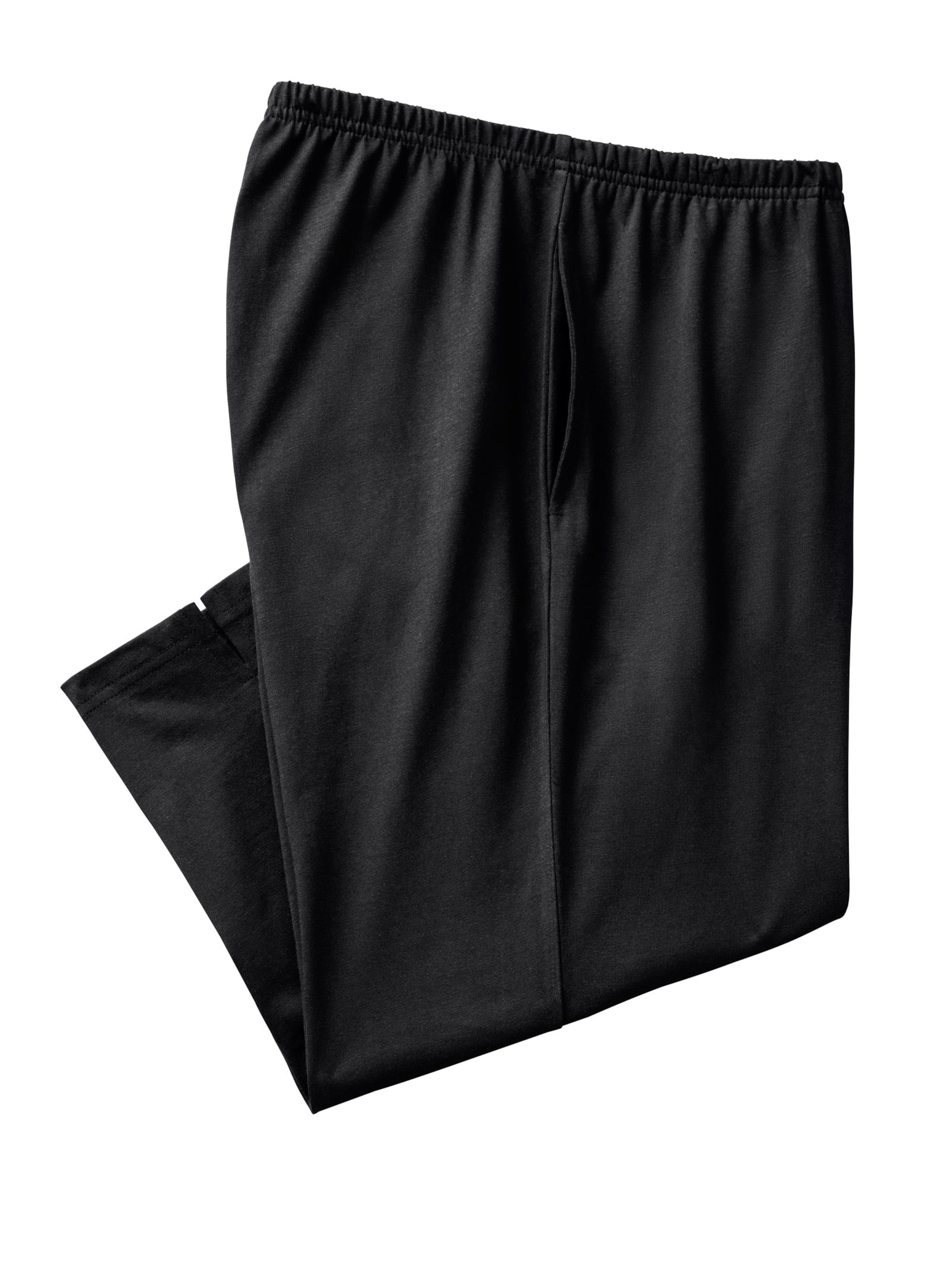 Doppelpack Capri-Freizeithosen - schwarz + grau-meliert