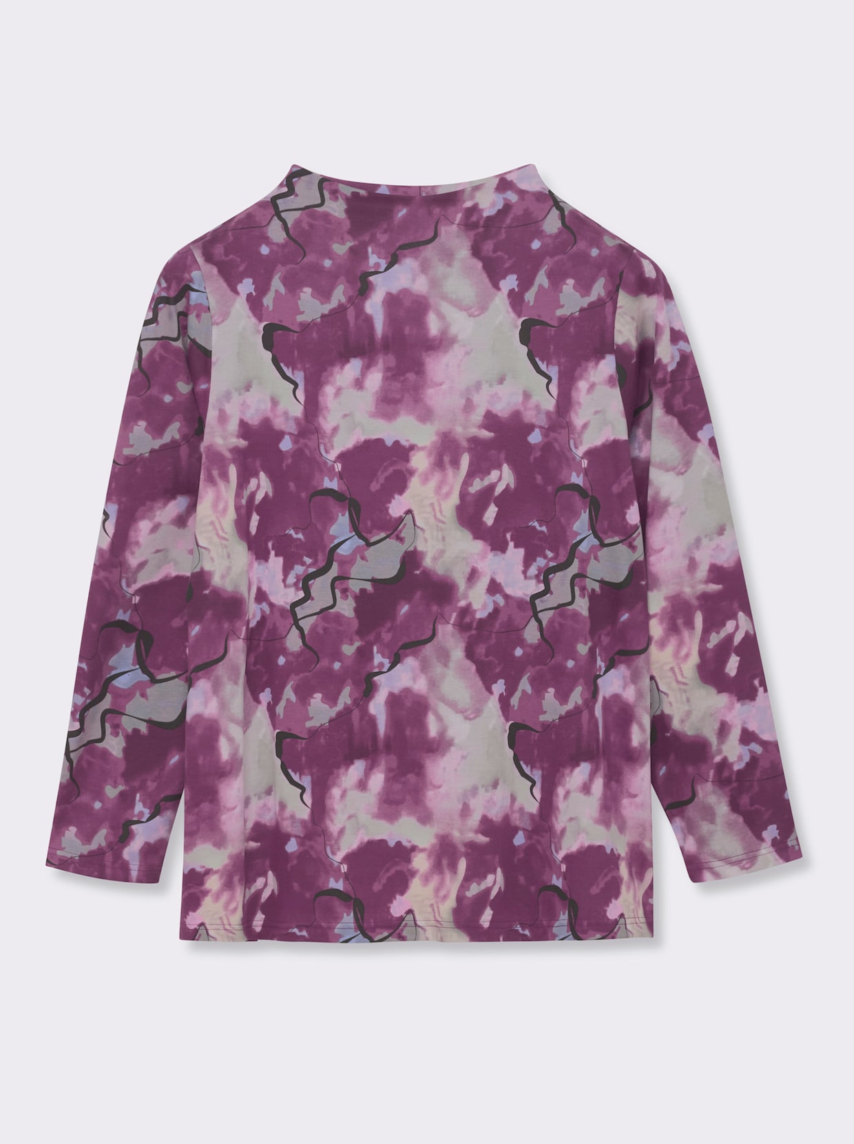 sheego Shirt - bordeaux-bedruckt