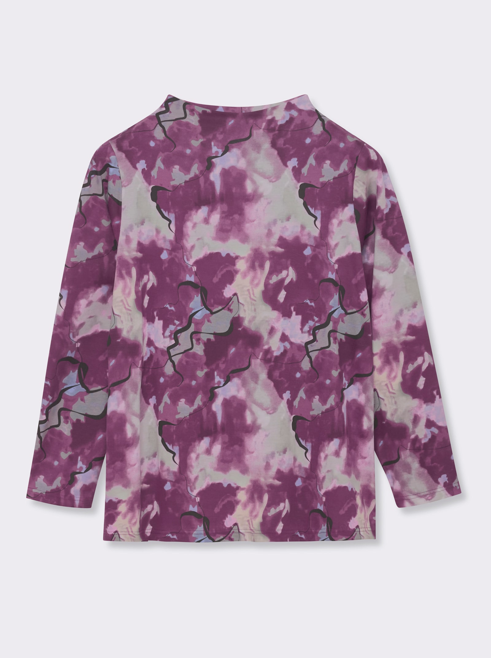 sheego Shirt mit Batik-Effekt - bordeaux-bedruckt