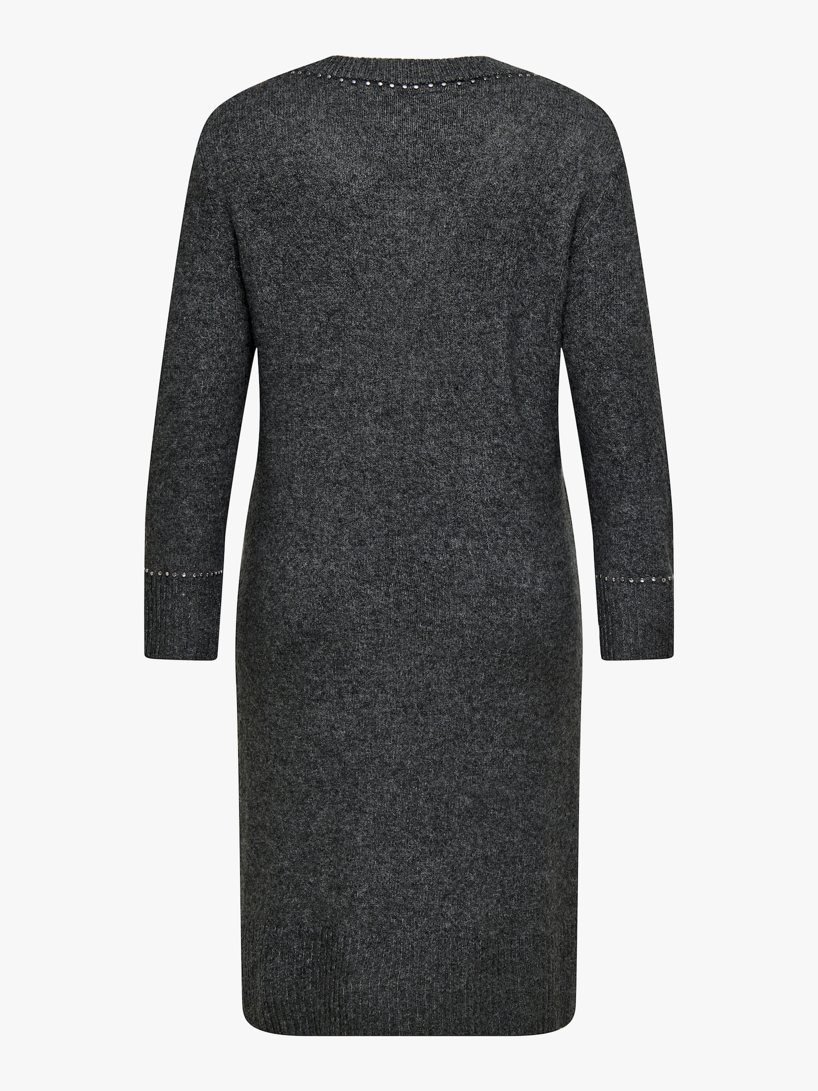 ONLY CARMAKOMA Strickkleid - medium grey melange detail:silver studs