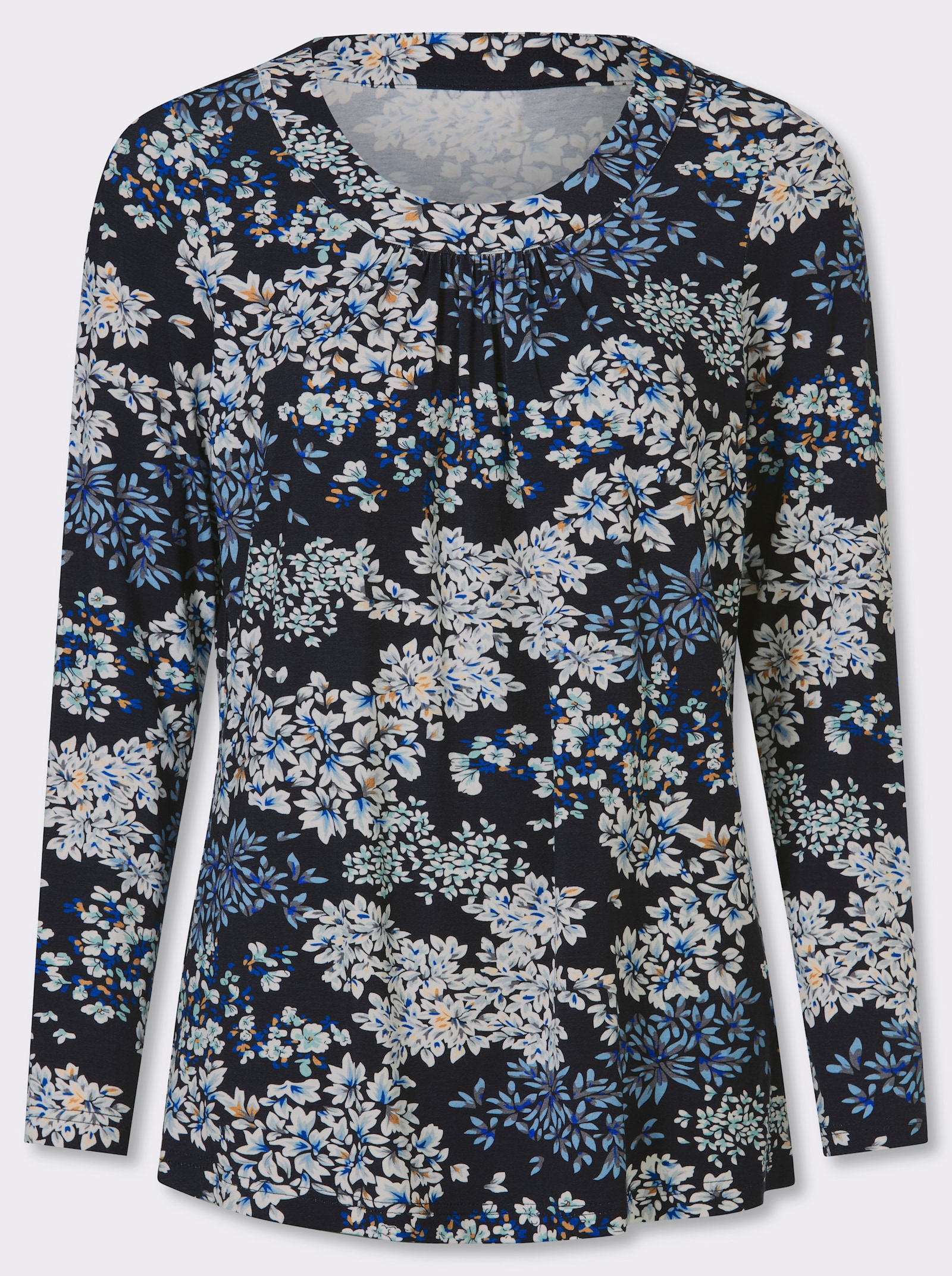 Tunikashirt - marine-taubenblau-bedruckt