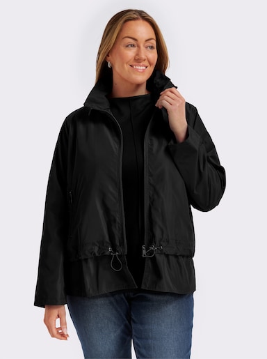 Blousonjacke mit Tunnelzug - schwarz