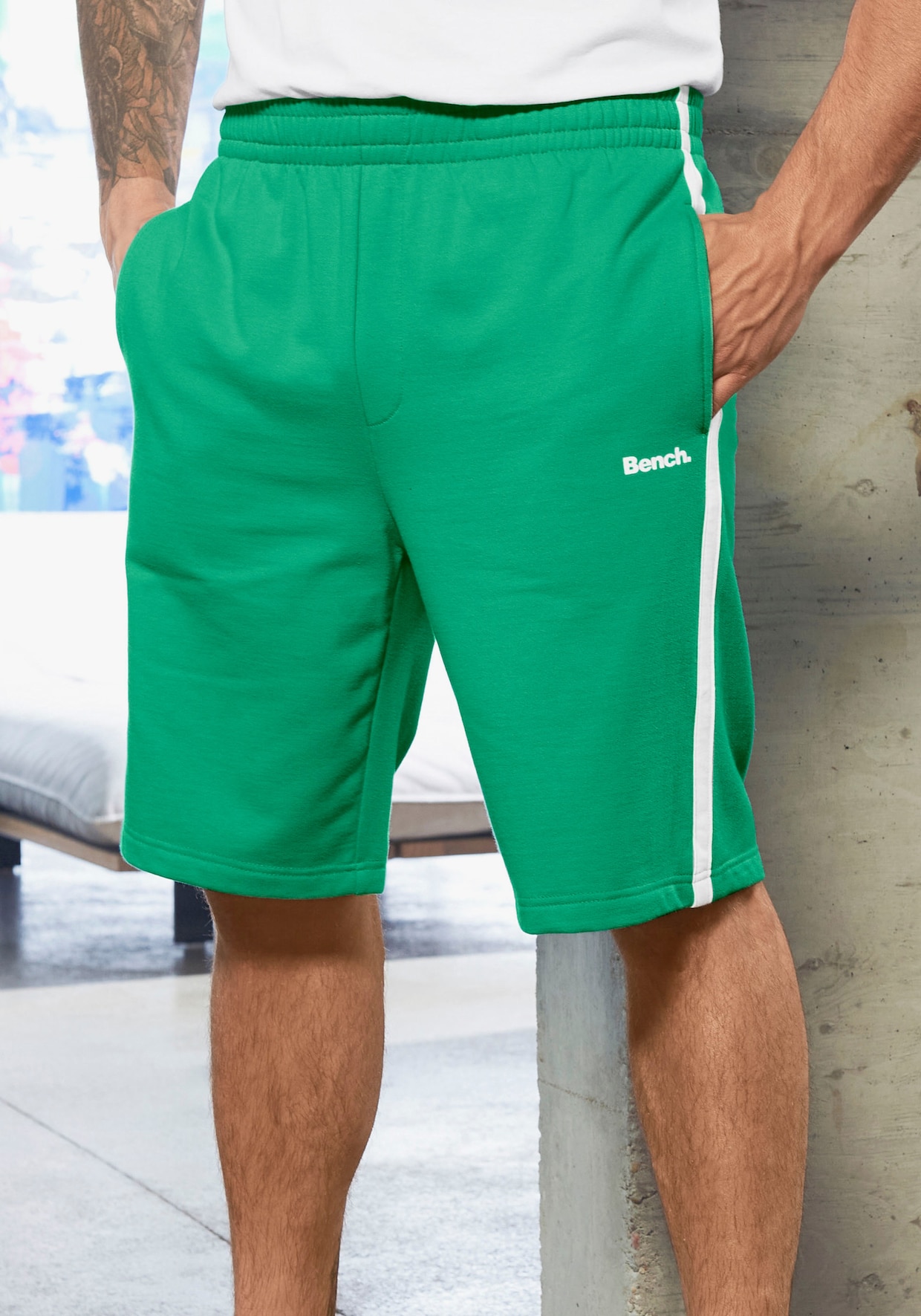 Short en matière sweat - vert