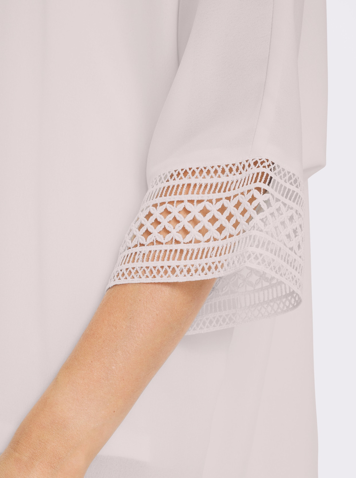 heine Crêpebluse mit Spitze - ecru