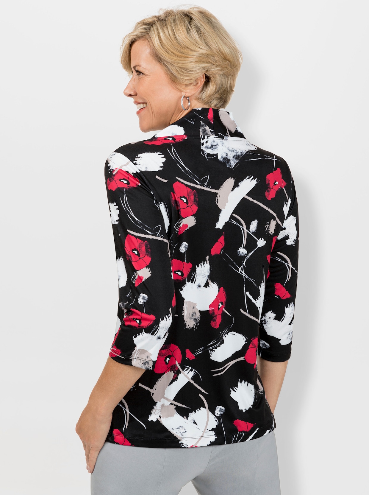 Shirt - zwart/rood geprint