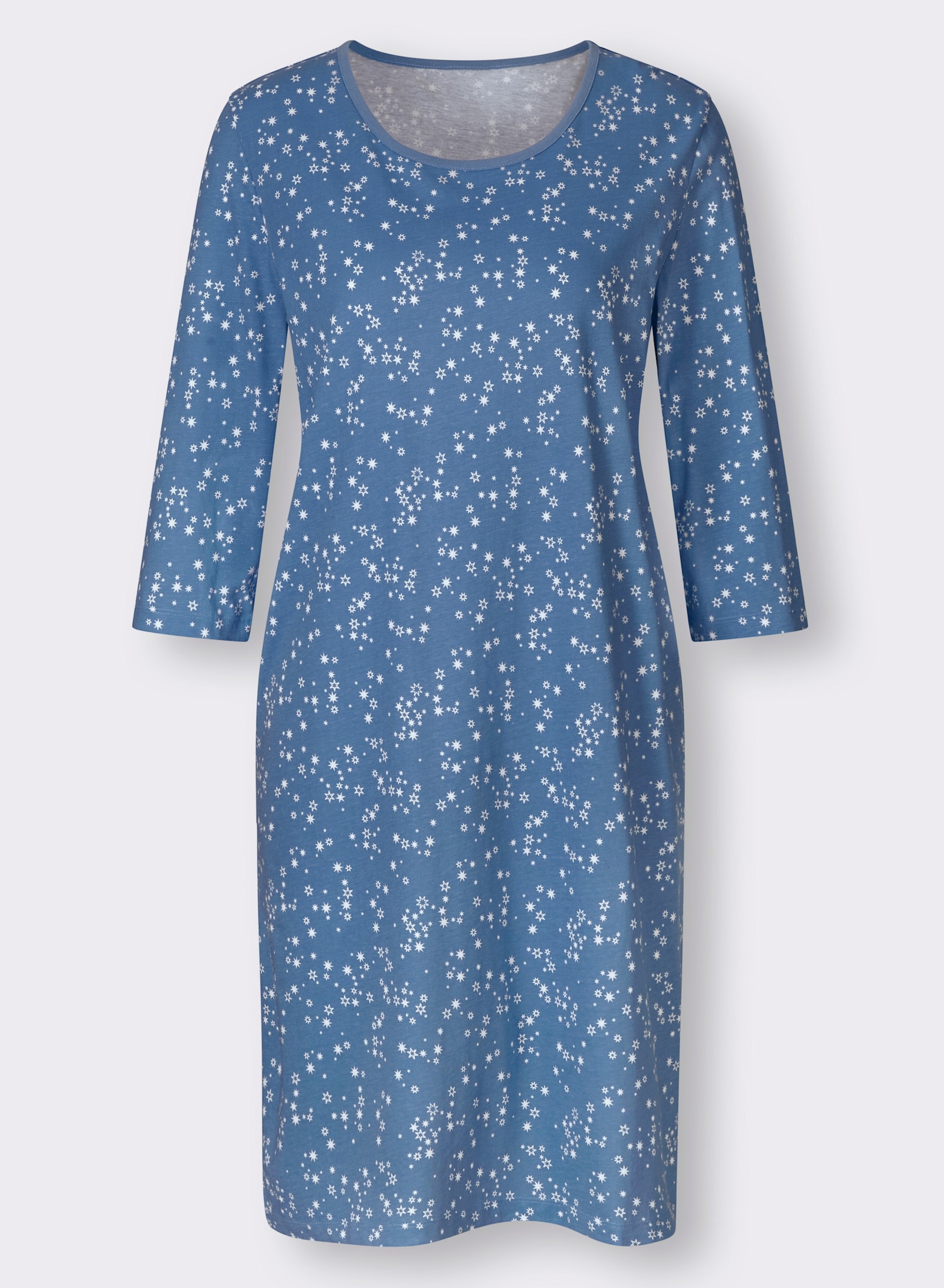 wäschepur Sleepshirts mit platziertem Druck - mittelblau-ecru + erika-ecru