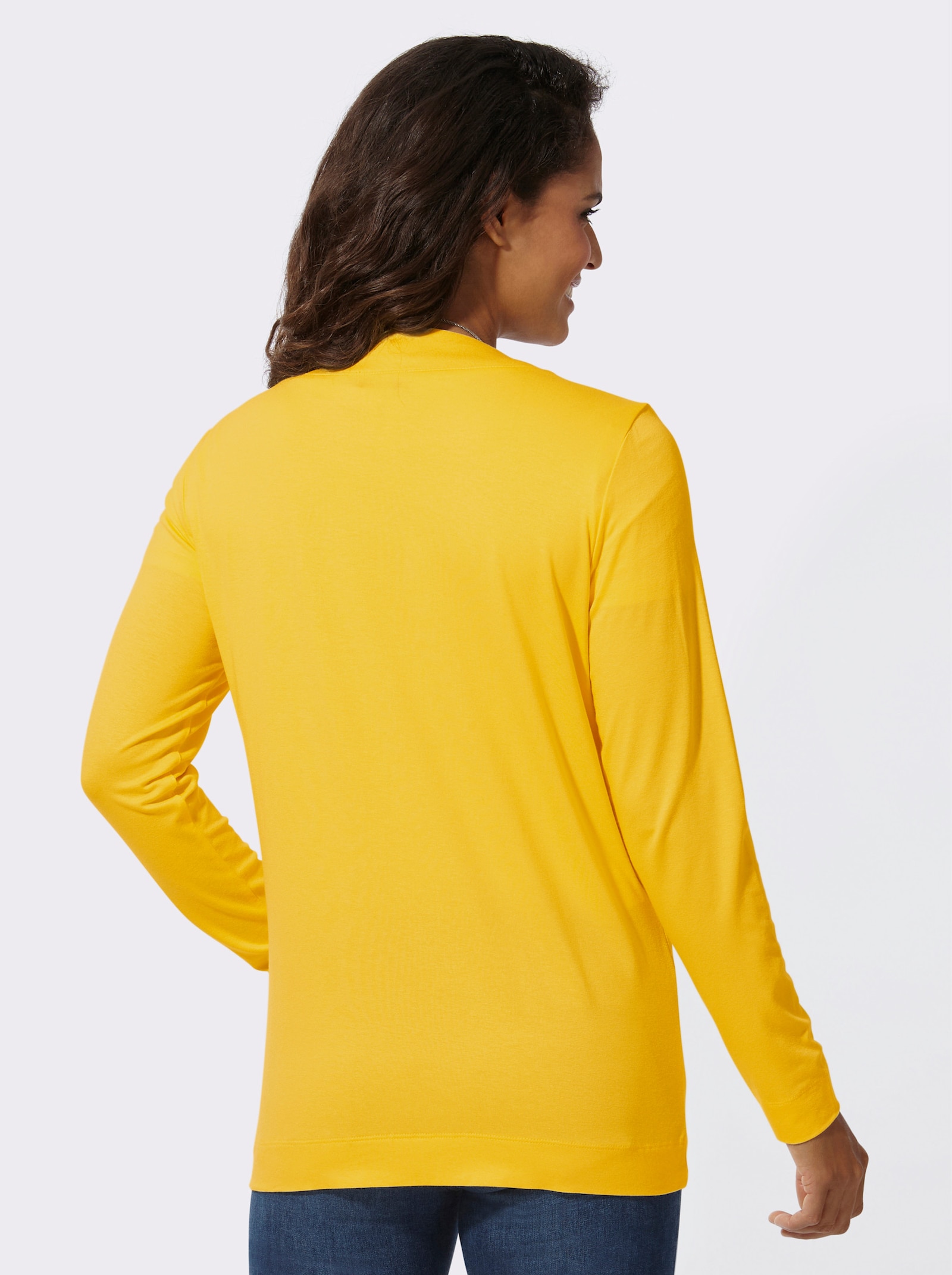 Shirtjacke mit aufgesetzten Taschen - sonnengelb