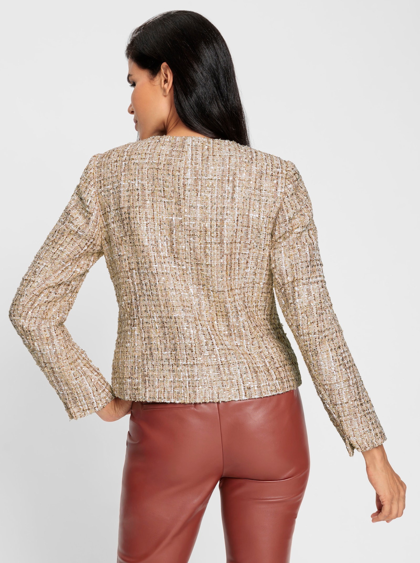 heine Blazer mit Pailletten - champagner-sand-gemustert
